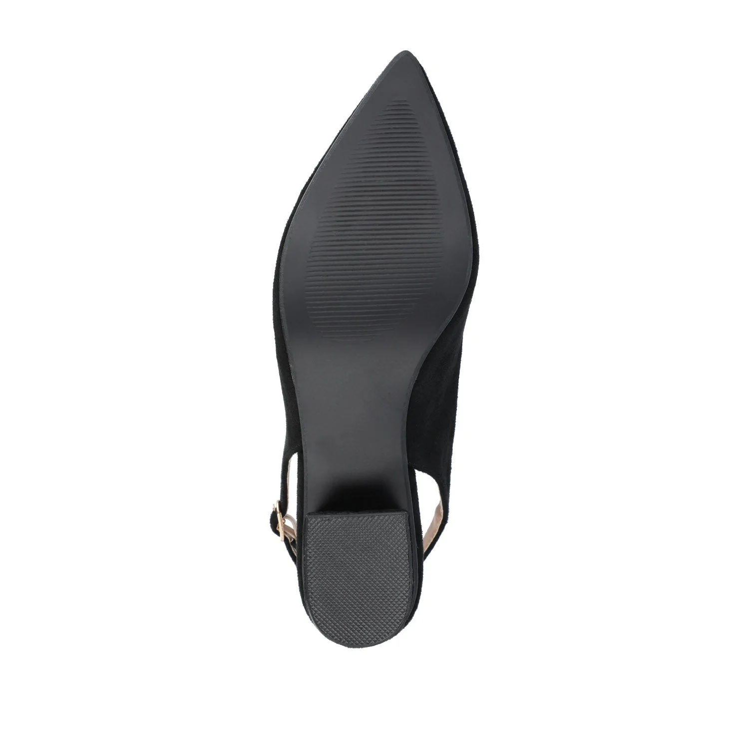 SYLVIA LOW BLOCK PUMP HEELS IN FAUX SUEDE - Black PU - Image 8
