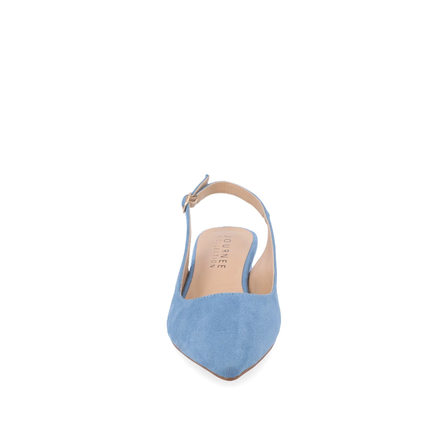 SYLVIA LOW BLOCK PUMP HEELS IN FAUX SUEDE - Blue - Image 5