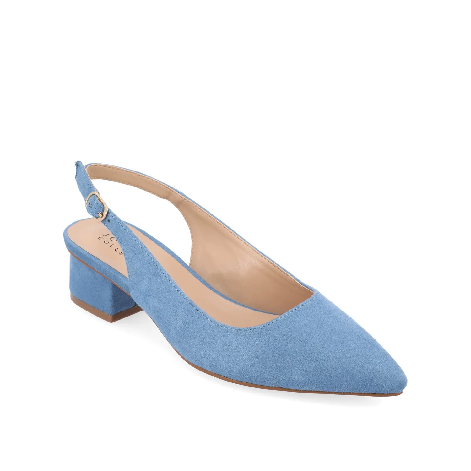SYLVIA LOW BLOCK HEELS IN WIDE - Blue - Image 2
