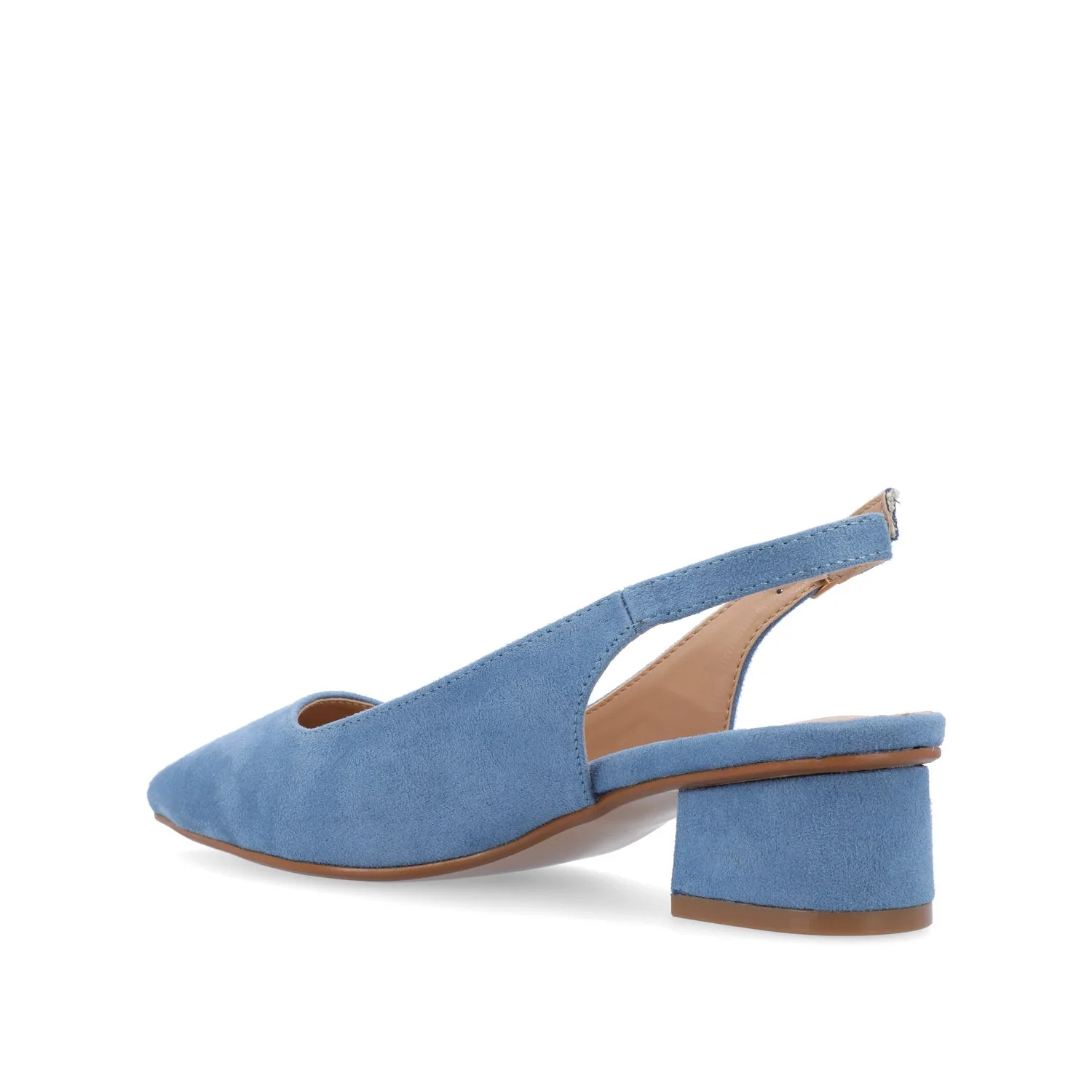 SYLVIA LOW BLOCK HEELS IN WIDE - Blue - Image 4