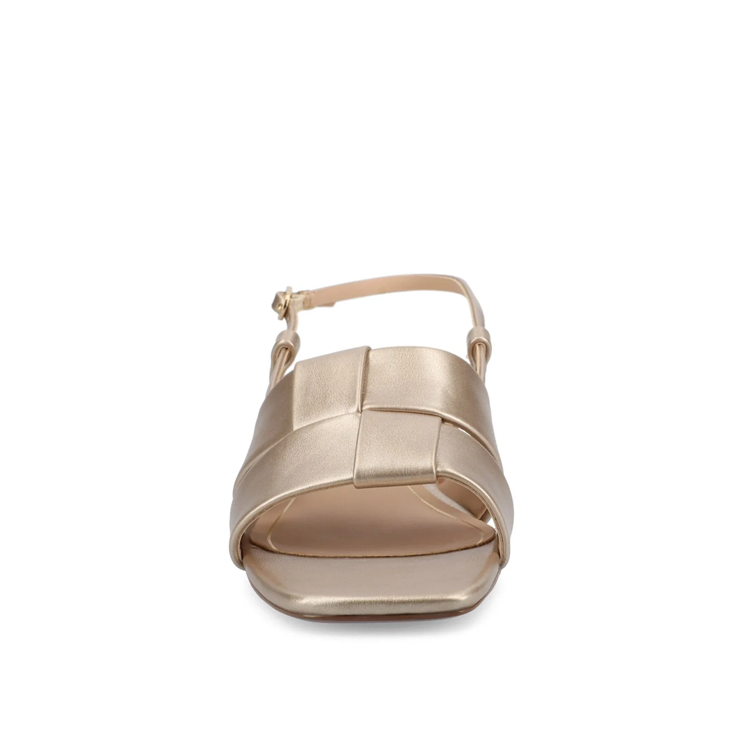 TABATHA LOW BLOCK HEELS IN VEGAN LEATHER IN WIDE - Champagne - Image 5