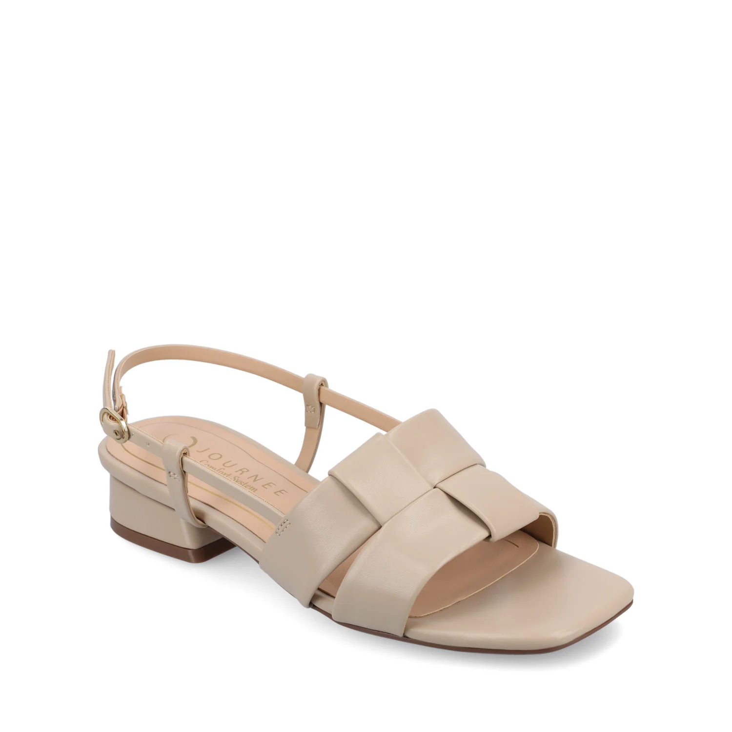 TABATHA LOW BLOCK HEELS IN VEGAN LEATHER IN WIDE - Nude - Image 4