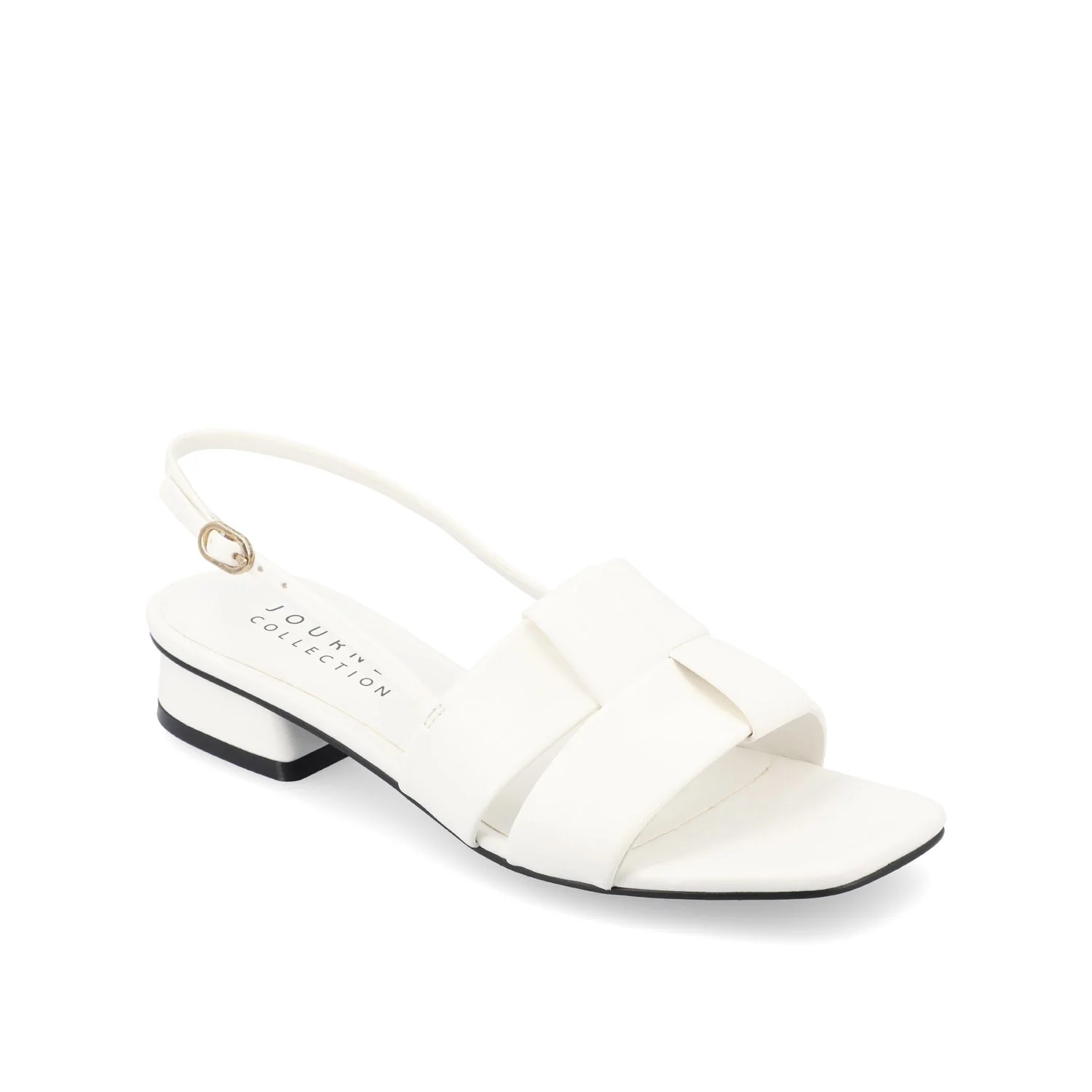 TABATHA LOW BLOCK HEELS IN VEGAN LEATHER - White - Image 2