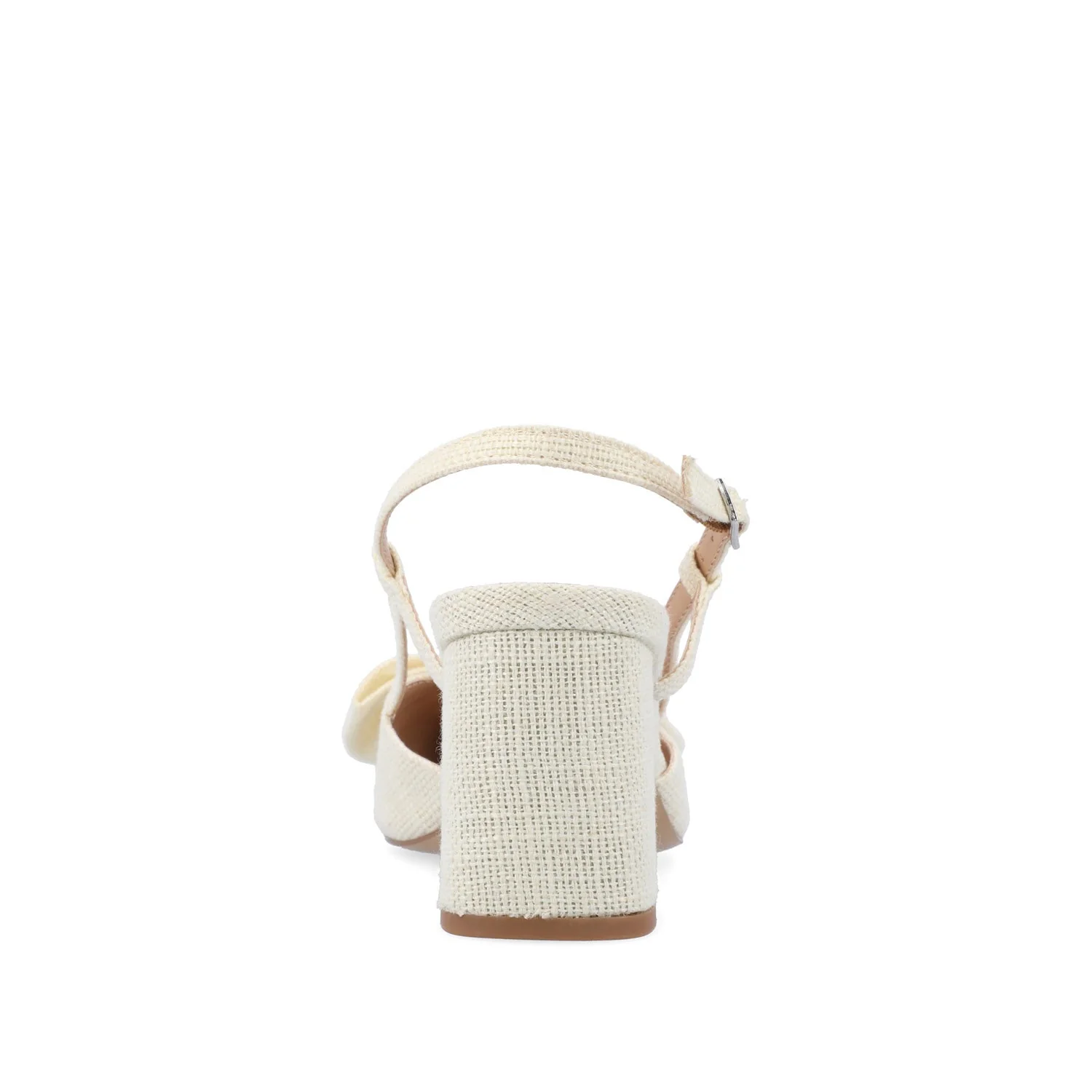 TAILYNN SLINGBACK BLOCK HEELS IN FABRIC - Cream Linen - Image 7