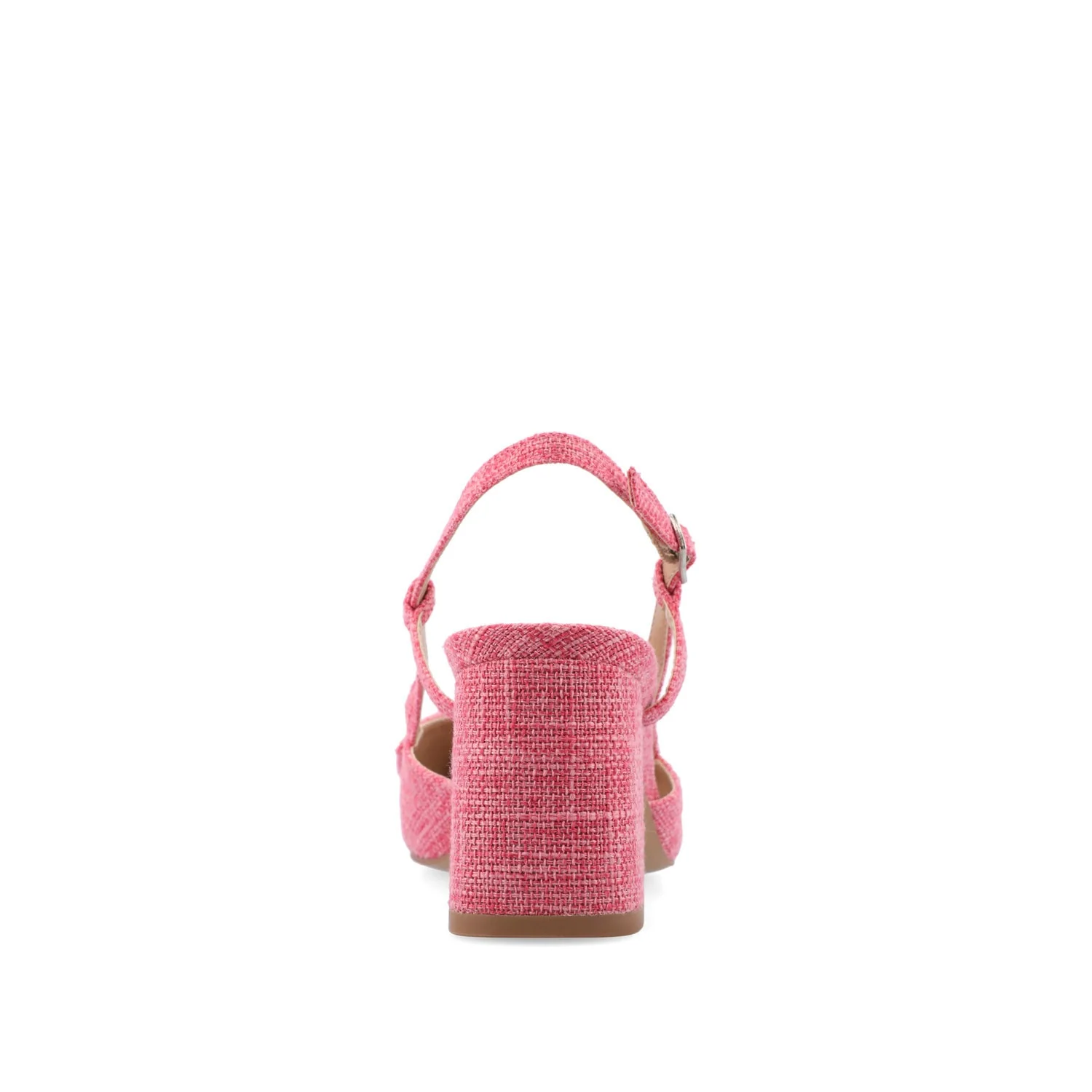 TAILYNN SLINGBACK BLOCK HEELS IN FABRIC - Pink Linen - Image 7