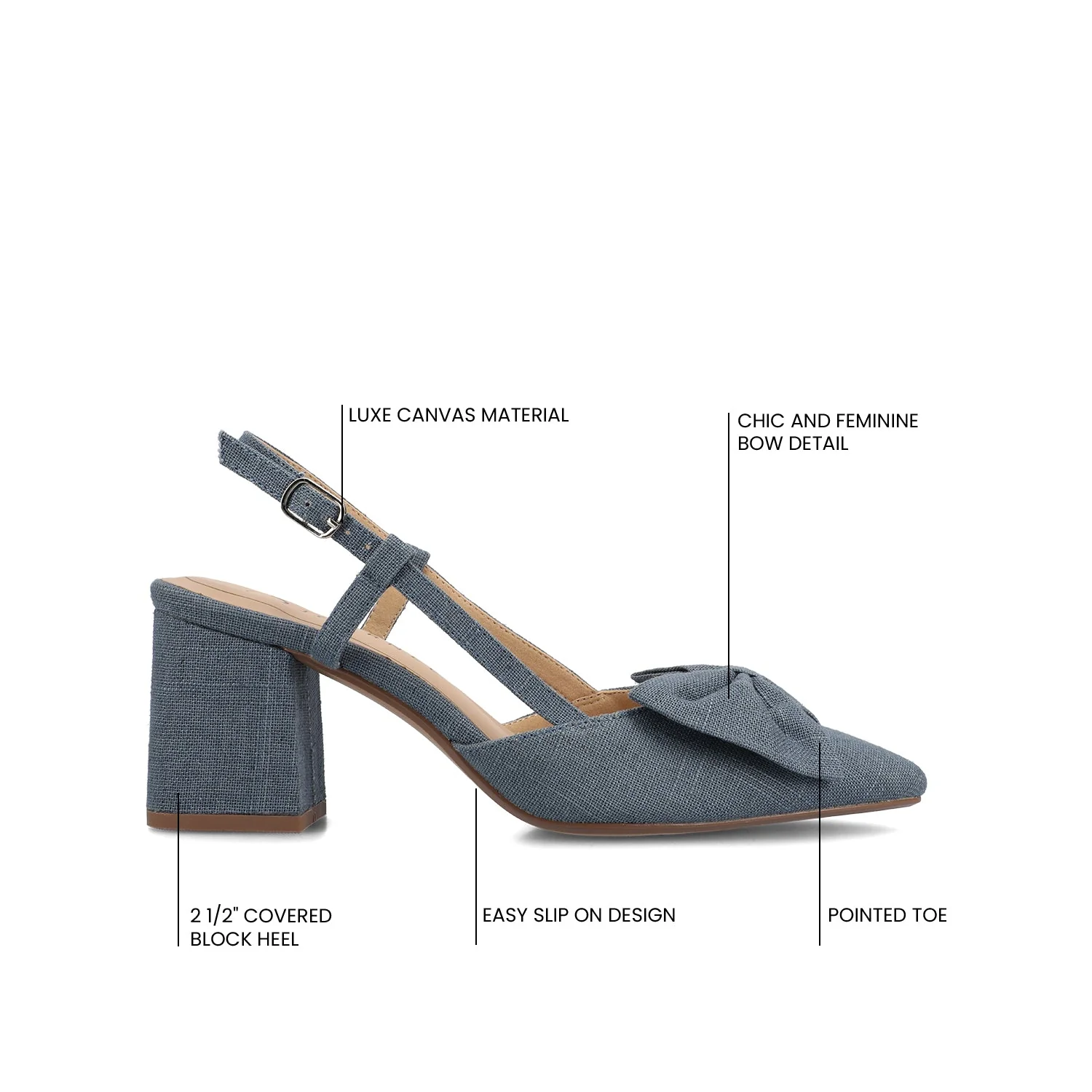 TAILYNN SLINGBACK BLOCK HEELS IN STATEMENT - Denim - Image 9