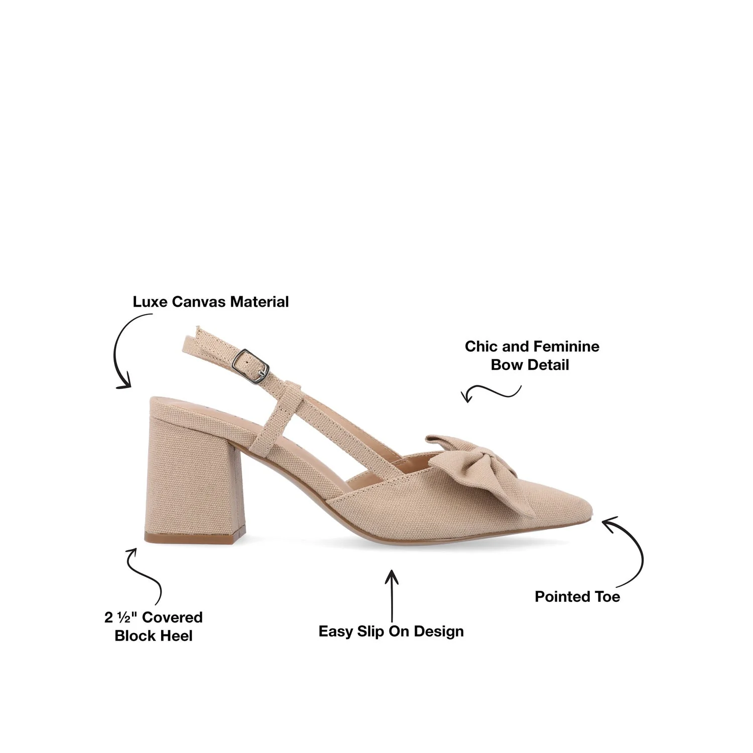 TAILYNN BLOCK PUMP HEELS IN WIDE - Tan Beige Fabric - Image 9