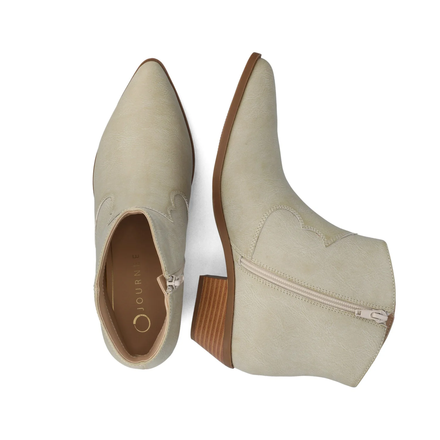 TALIAH WESTERN ANKLE BOOTIES - Bone - Image 4