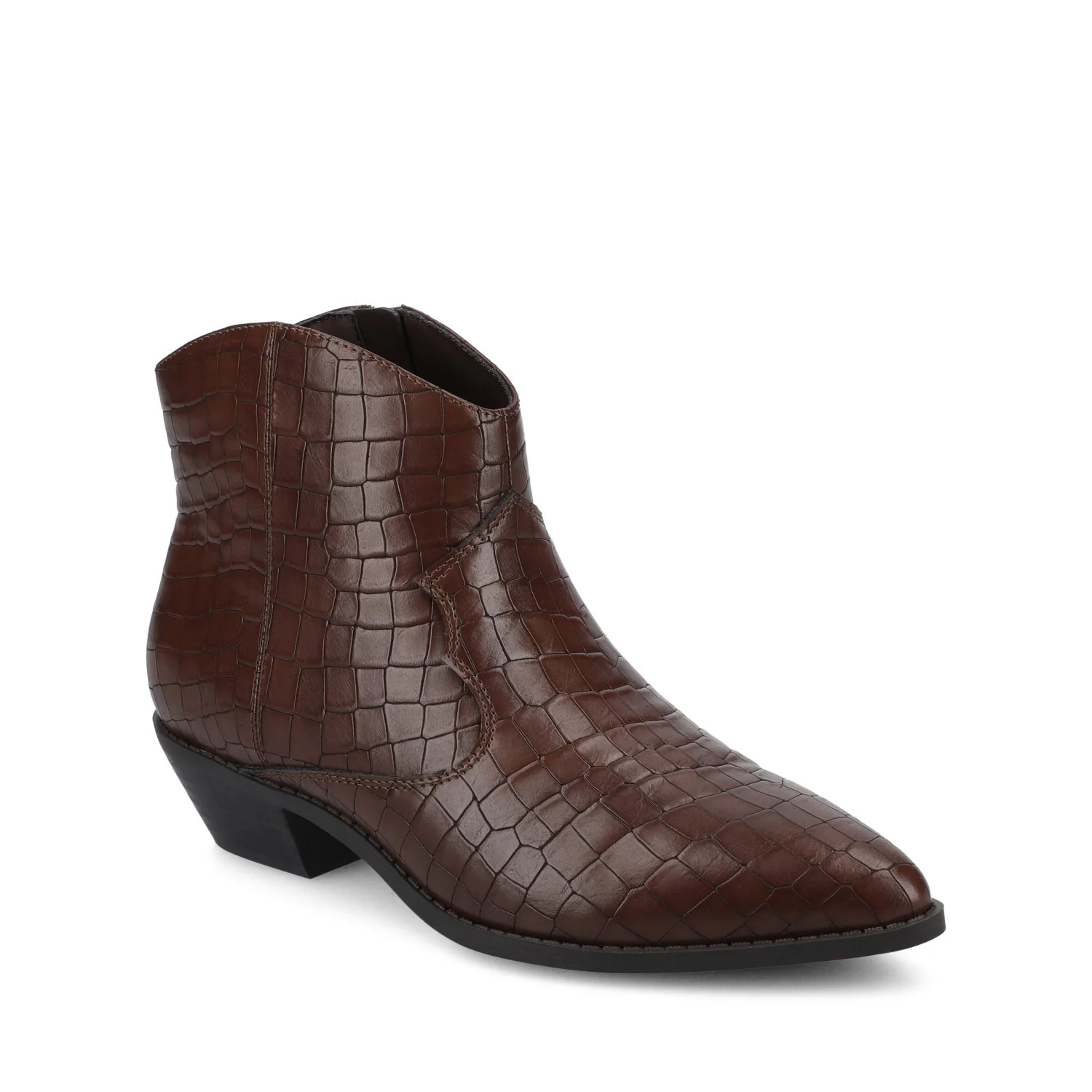 TALIAH WESTERN ANKLE BOOTIES - Brown Croco - Image 2