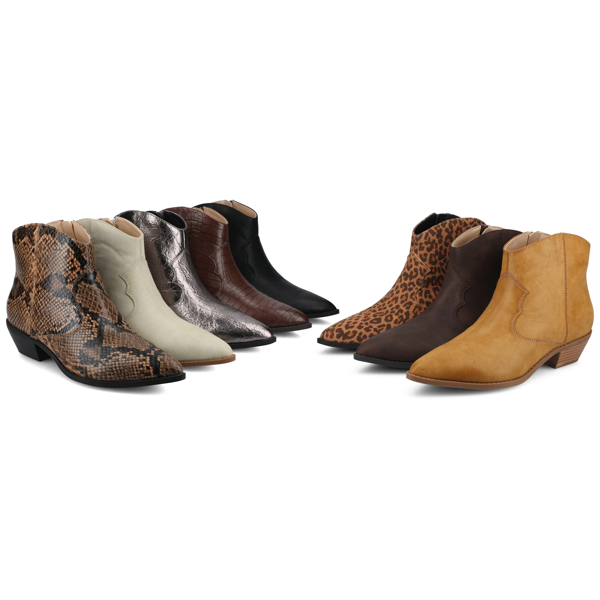 TALIAH WESTERN ANKLE BOOTIES IN WIDE - Bone - Image 3