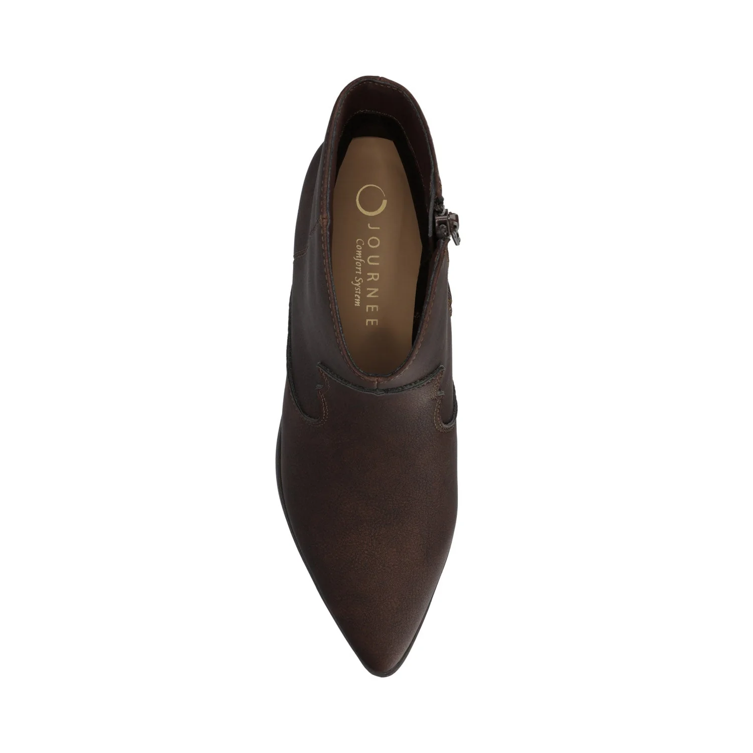TALIAH WESTERN ANKLE BOOTIES IN WIDE - Vintage Brown - Image 4