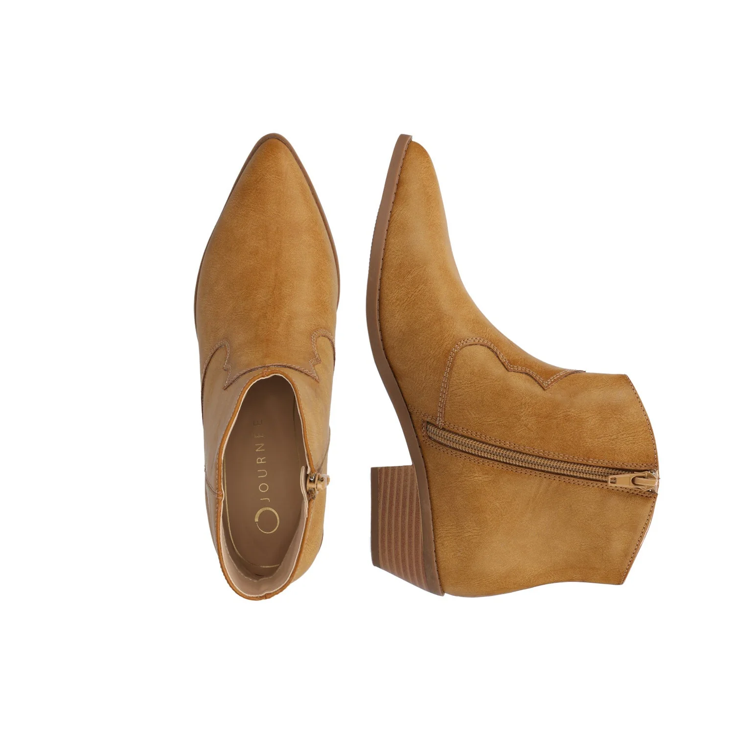 TALIAH WESTERN ANKLE BOOTIES - Tan - Image 3