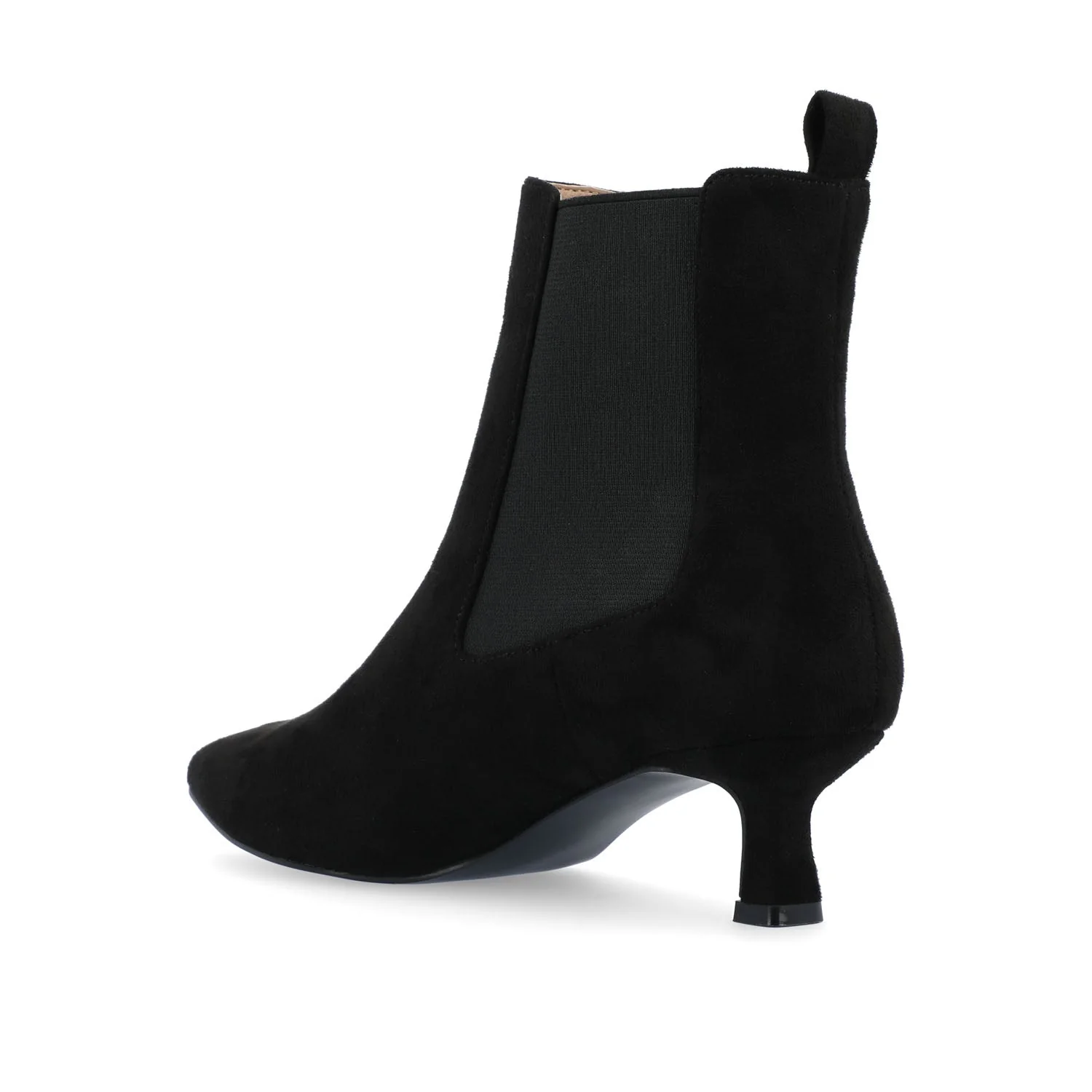 TENLEE CHELSEA BOOTIES IN WIDE - Black Faux Suede - Image 4
