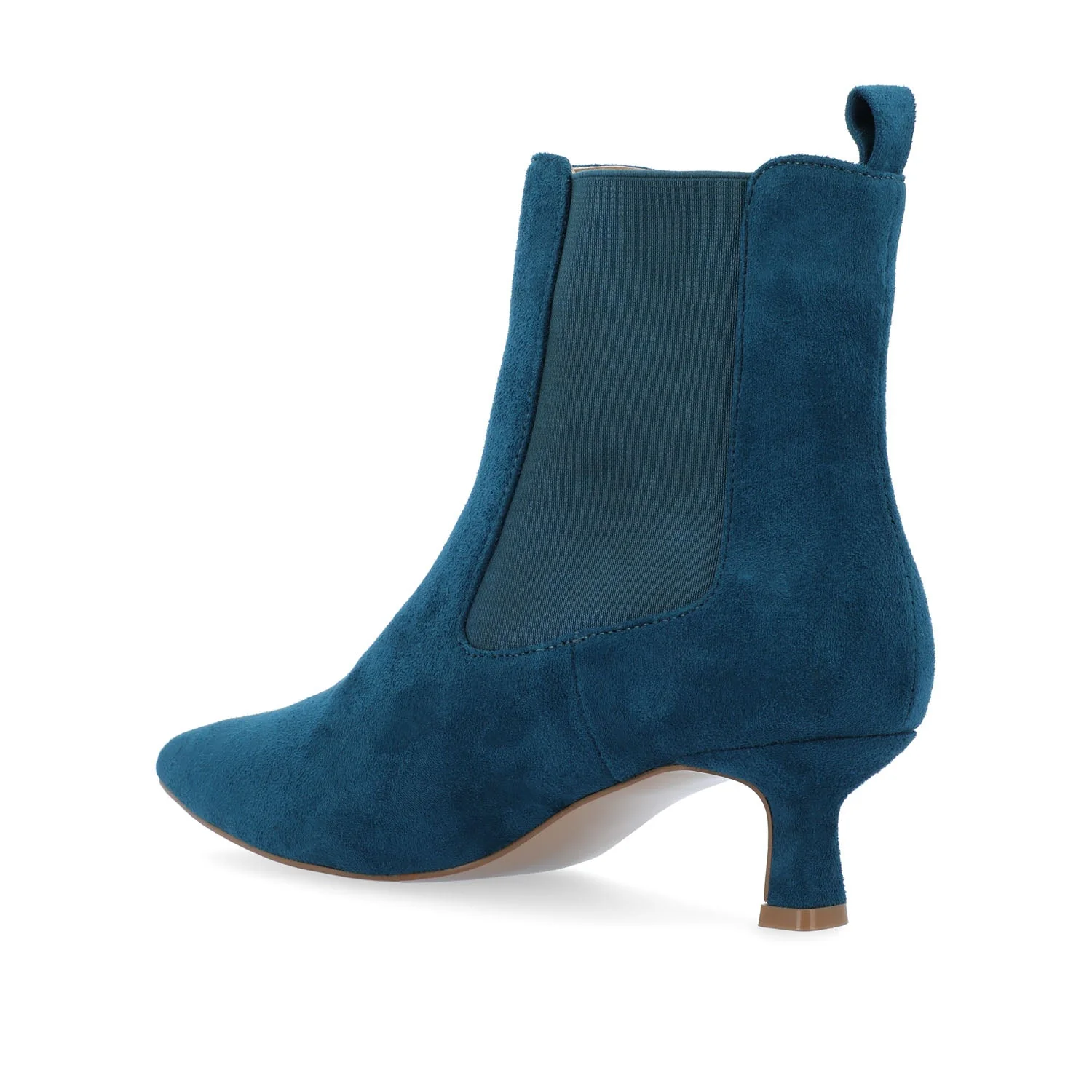 TENLEE CHELSEA BOOTIES IN WIDE - Blue Faux Suede - Image 4