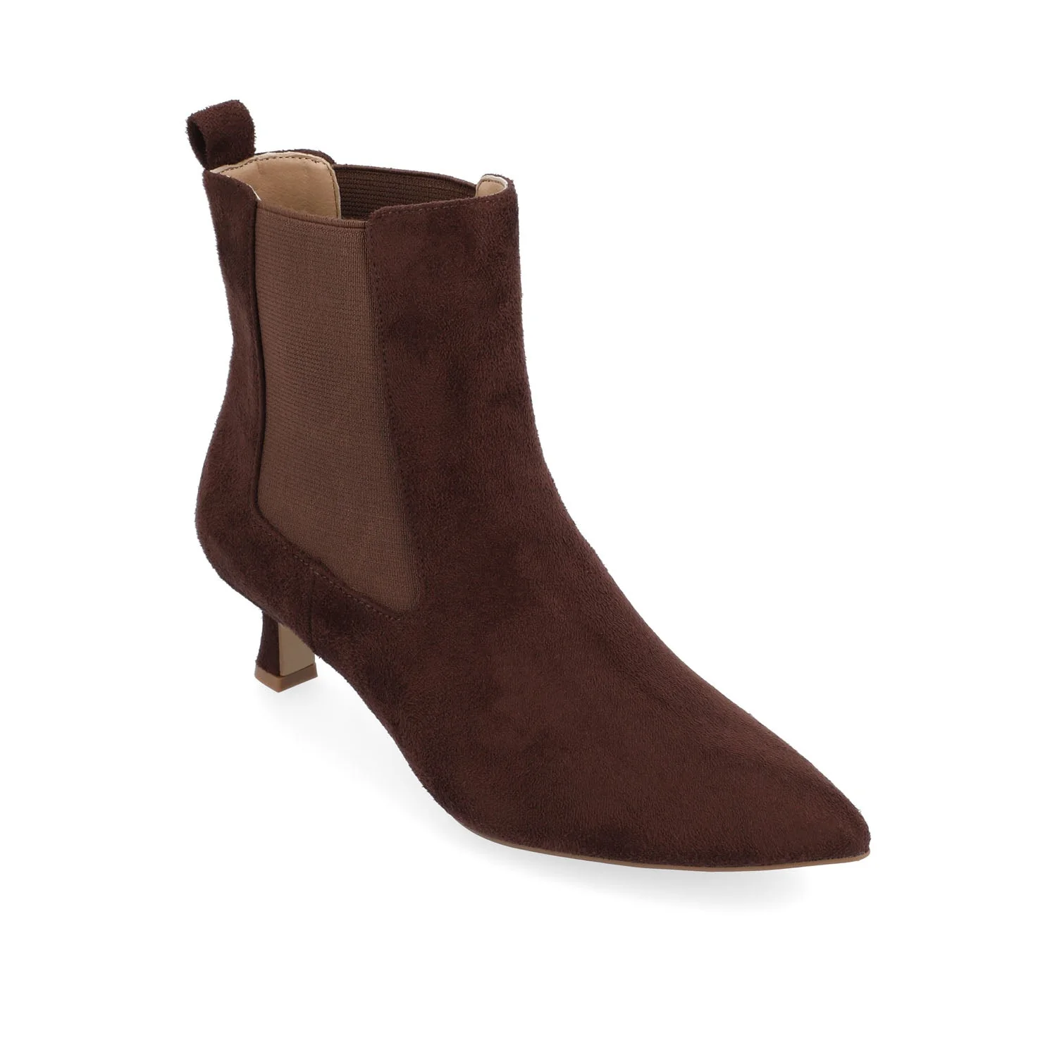 TENLEE CHELSEA BOOTIES IN WIDE - Brown Faux Suede - Image 2