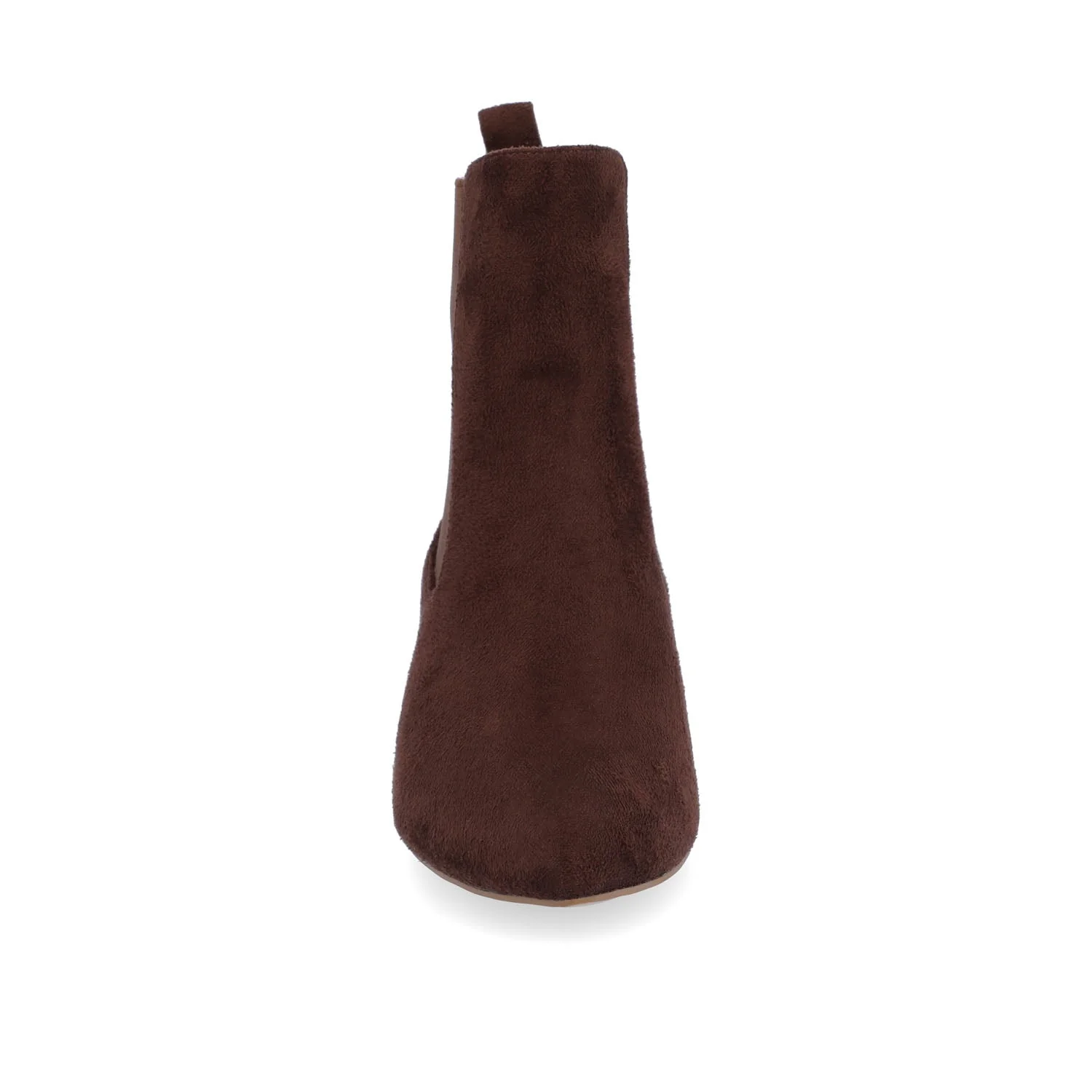 TENLEE CHELSEA BOOTIES IN WIDE - Brown Faux Suede - Image 5