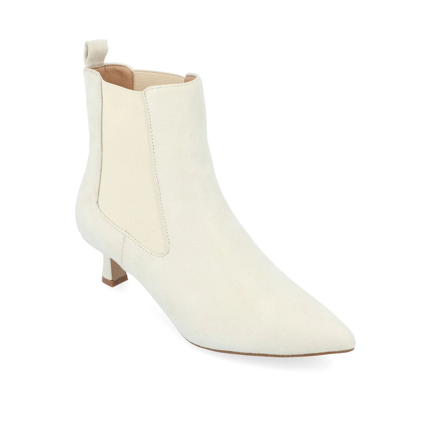 TENLEE CHELSEA BOOTIES IN WIDE - Ivory Faux Suede - Image 2