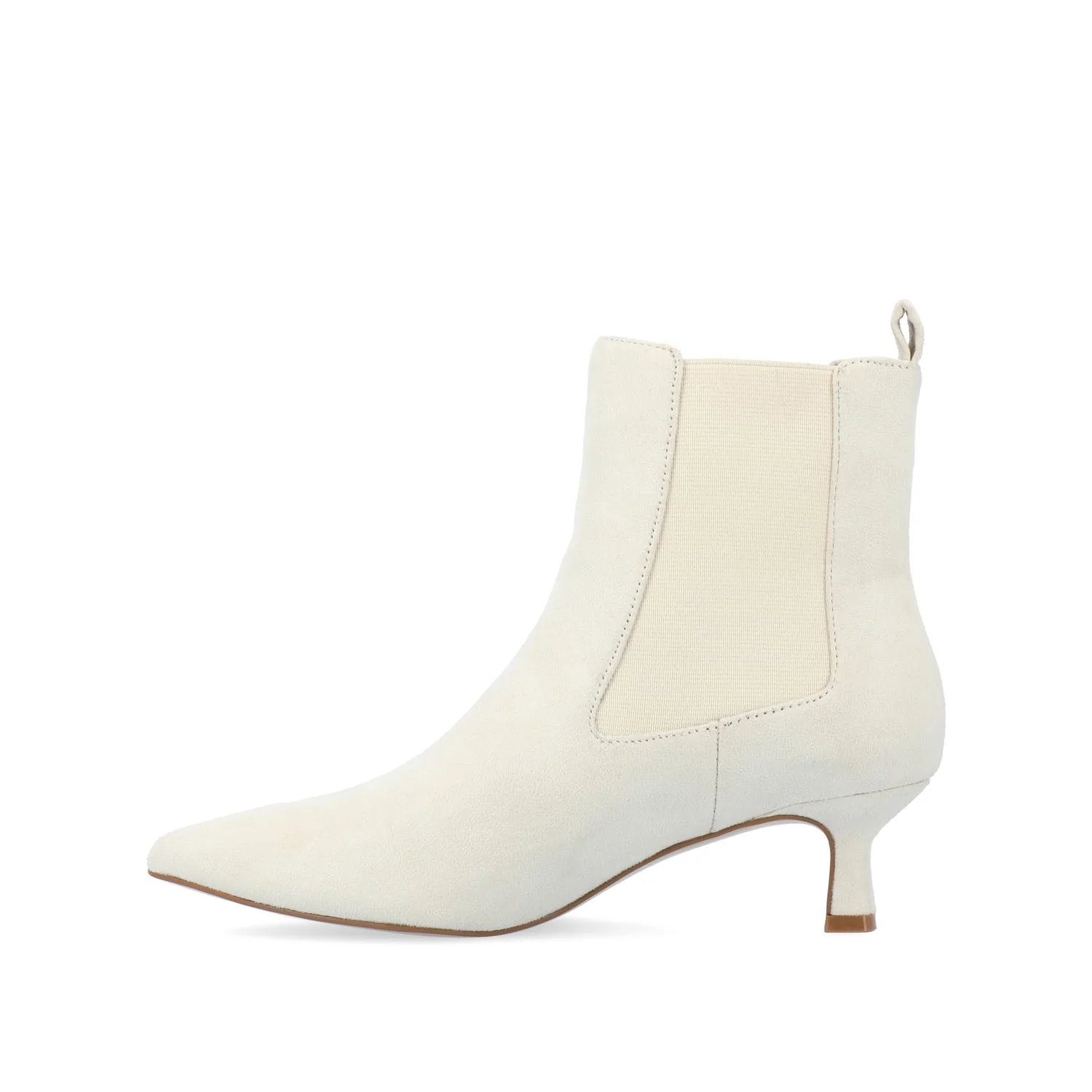 TENLEE CHELSEA BOOTIES IN WIDE - Ivory Faux Suede - Image 3