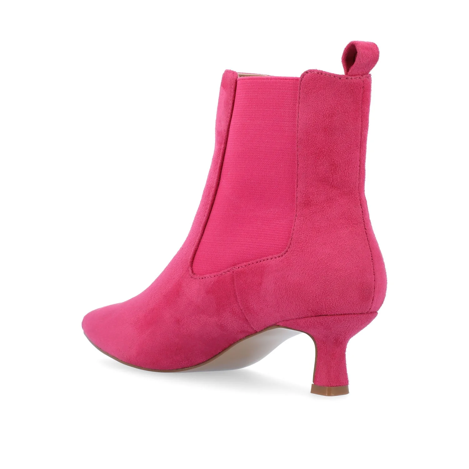 TENLEE CHELSEA BOOTIES IN WIDE - Pink  Faux Suede - Image 4
