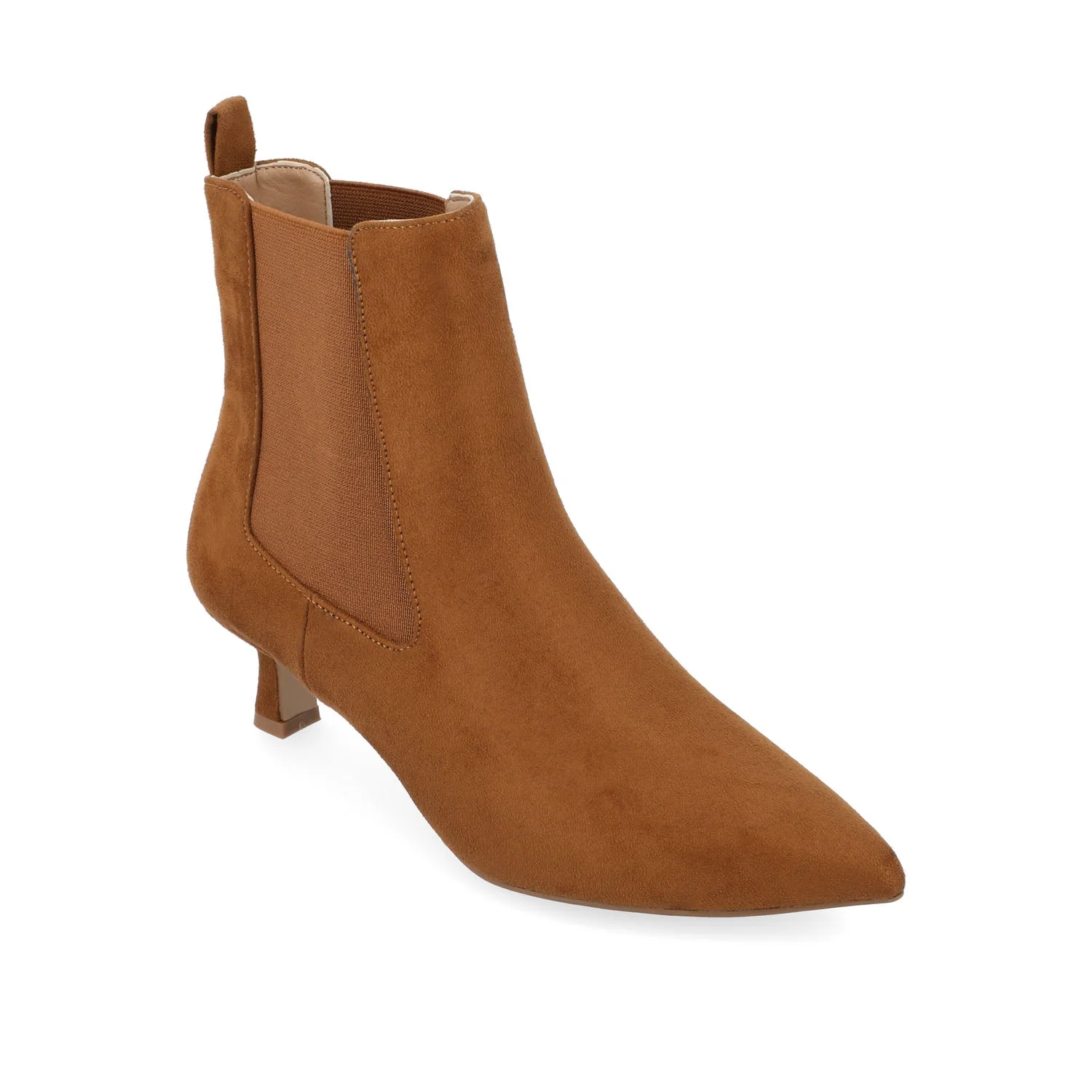 TENLEE CHELSEA BOOTIES IN WIDE - Tan Faux Suede - Image 3