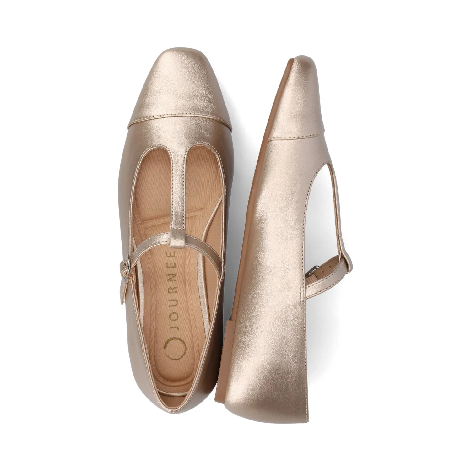 THEAH T-STRAP BALLET FLATS - Champagne - Image 3