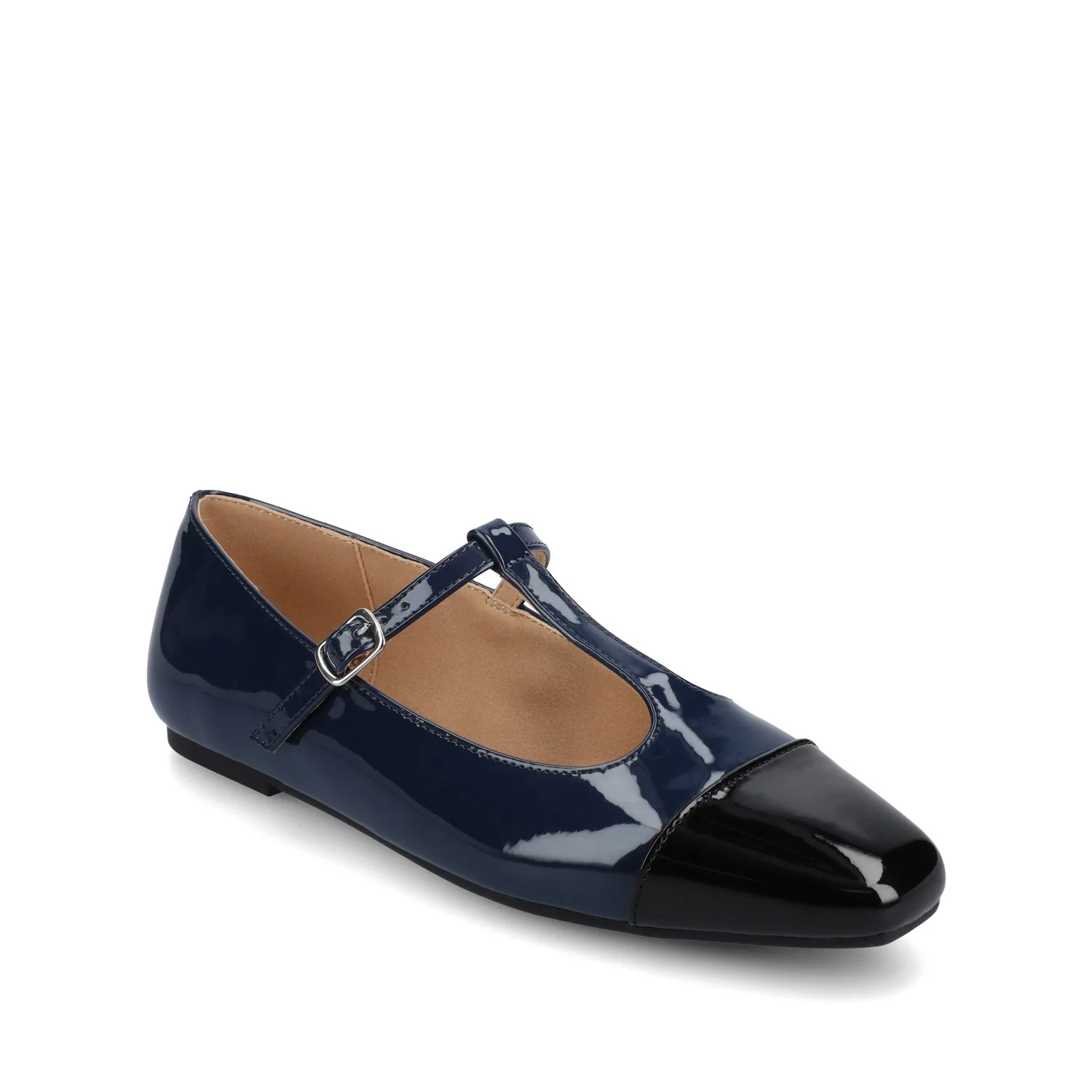 THEAH T-STRAP BALLET FLATS - Patent Navy - Image 2