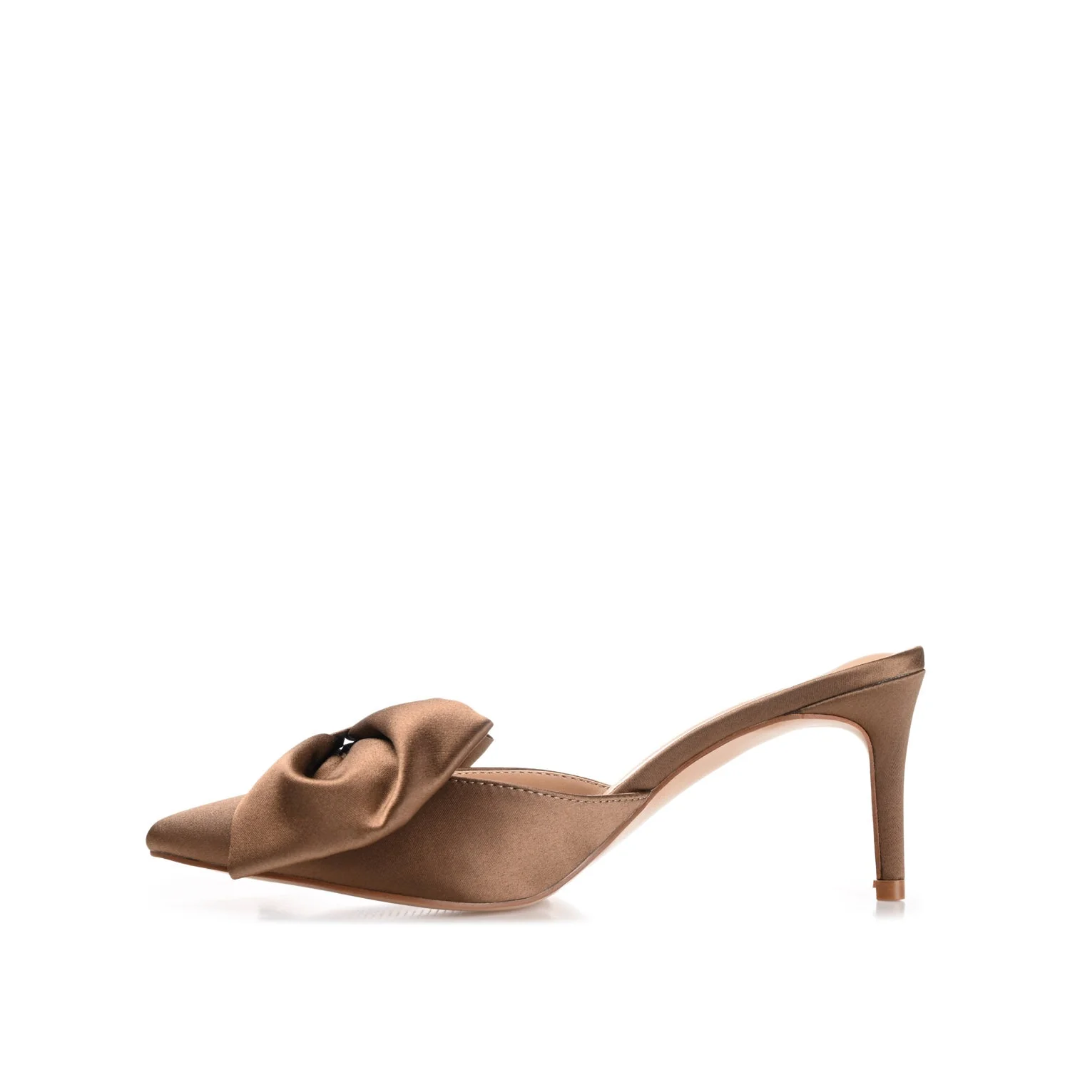 TIARRA STILETTO HEELS IN SATIN - Brown - Image 3