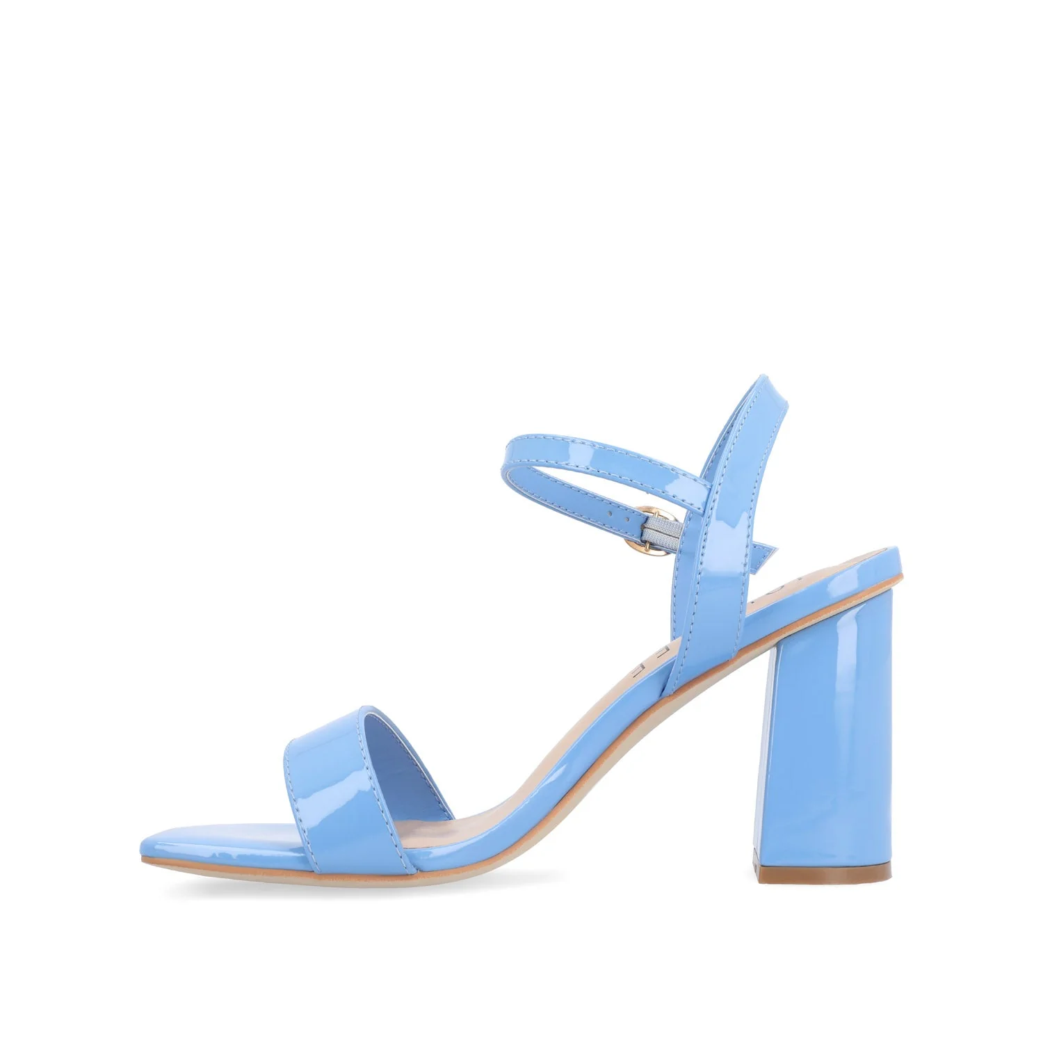 TIVONA STRAPPY BLOCK HEELS IN VEGAN LEATHER - Blue - Image 3