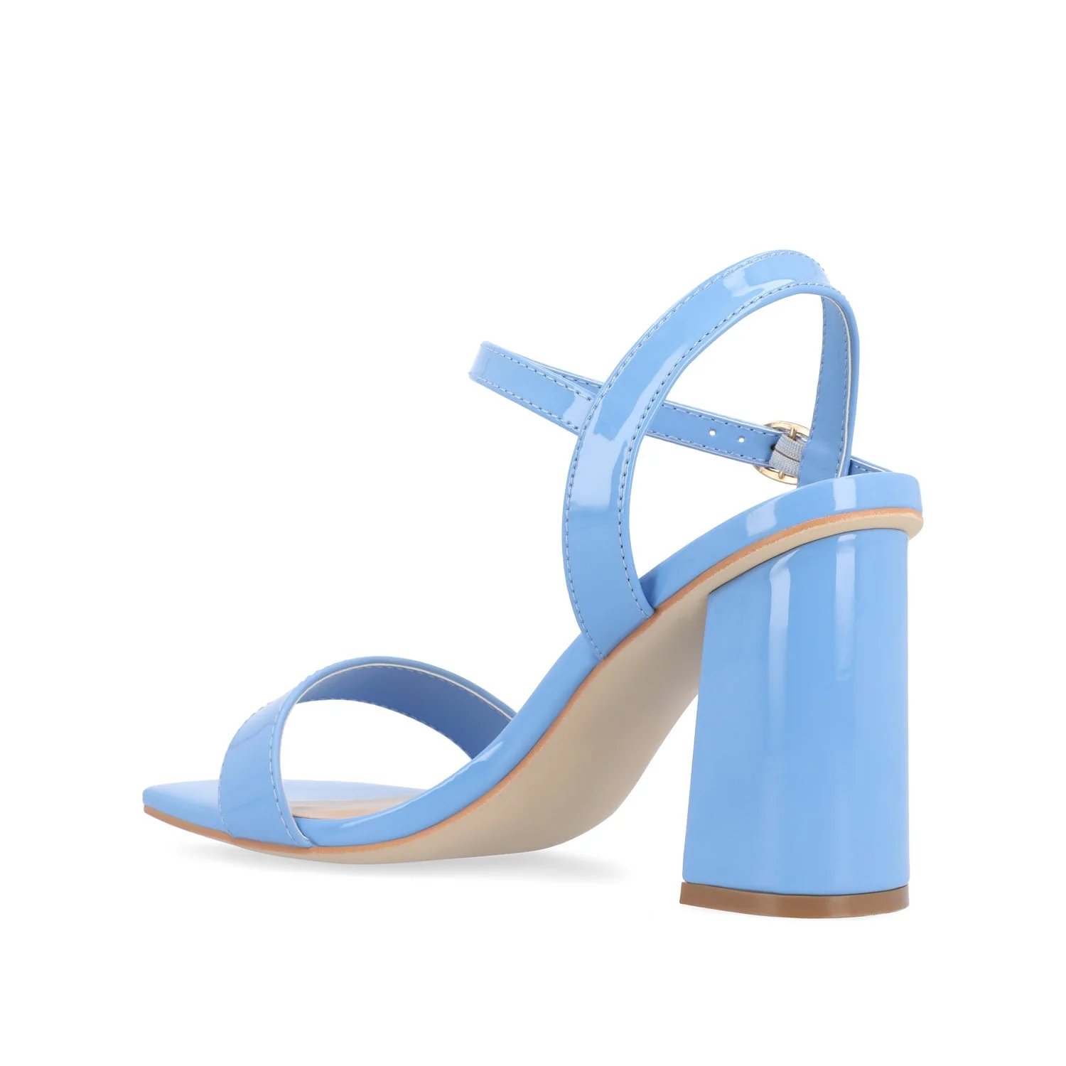 TIVONA VEGAN LEATHER STRAPPY HEELS IN WIDE - Blue - Image 4