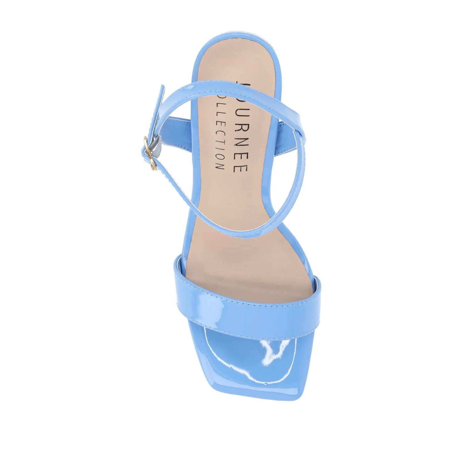 TIVONA VEGAN LEATHER STRAPPY HEELS IN WIDE - Blue - Image 6
