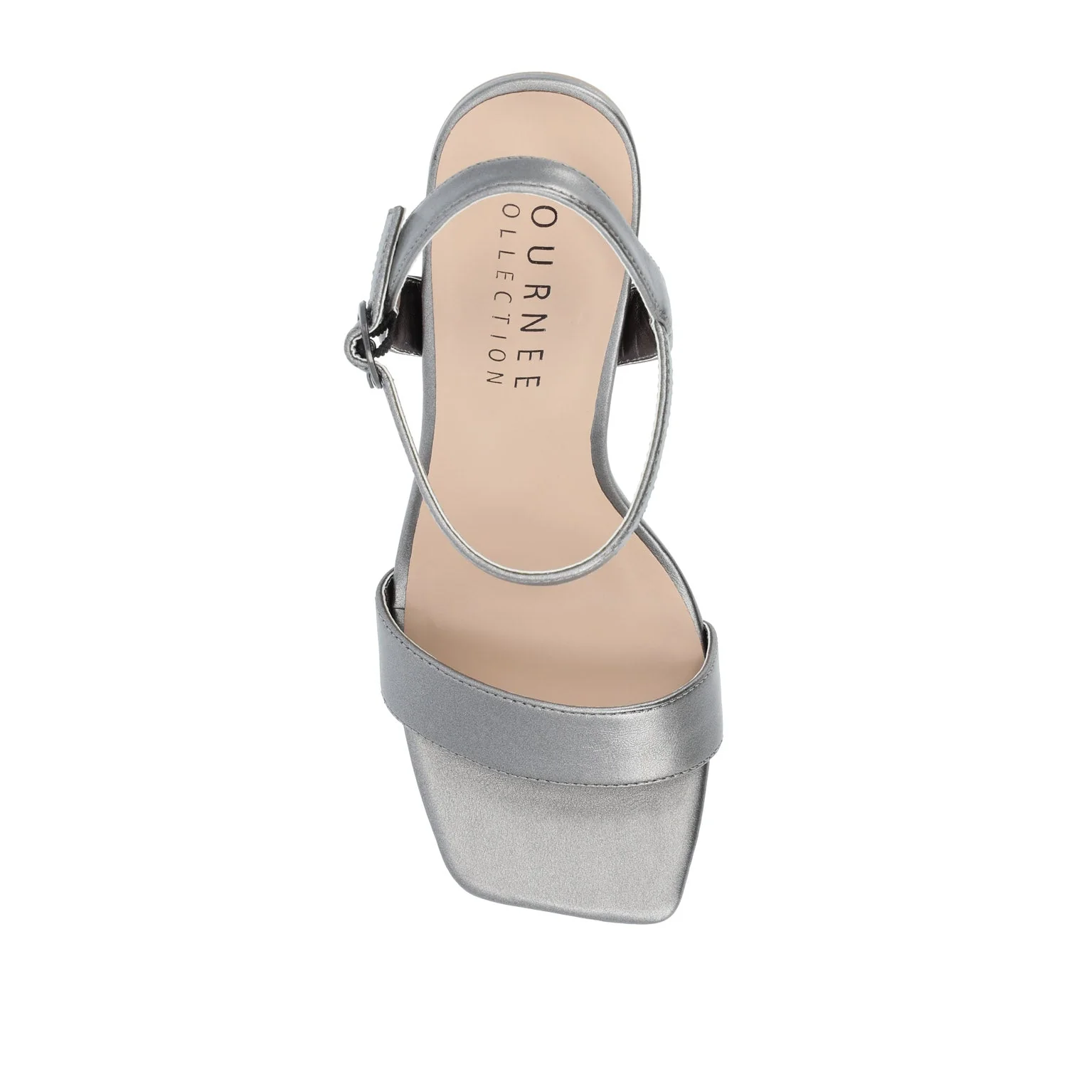 TIVONA VEGAN LEATHER STRAPPY HEELS IN WIDE - Pewter PU - Image 6