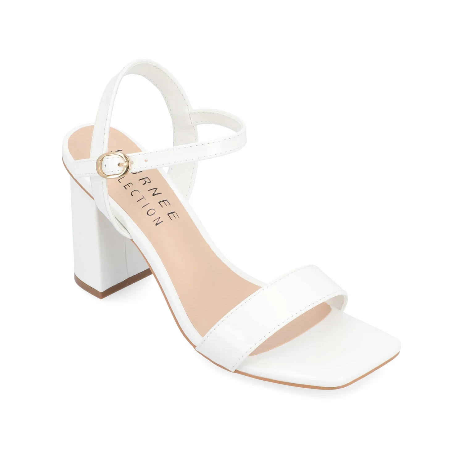 TIVONA VEGAN LEATHER STRAPPY HEELS IN WIDE - White - Image 2
