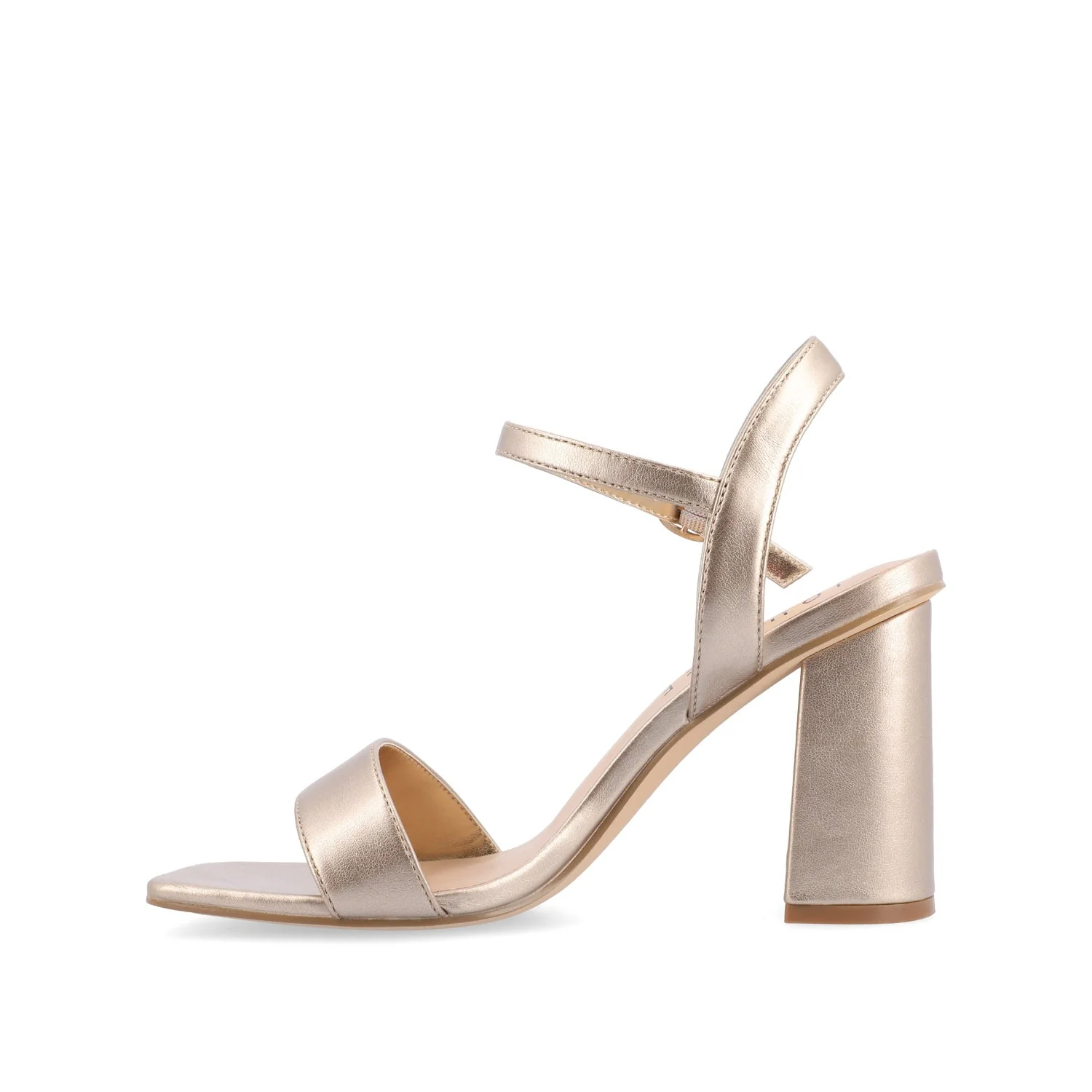 TIVONA STRAPPY BLOCK HEELS IN STATEMENT - Gold PU - Image 3