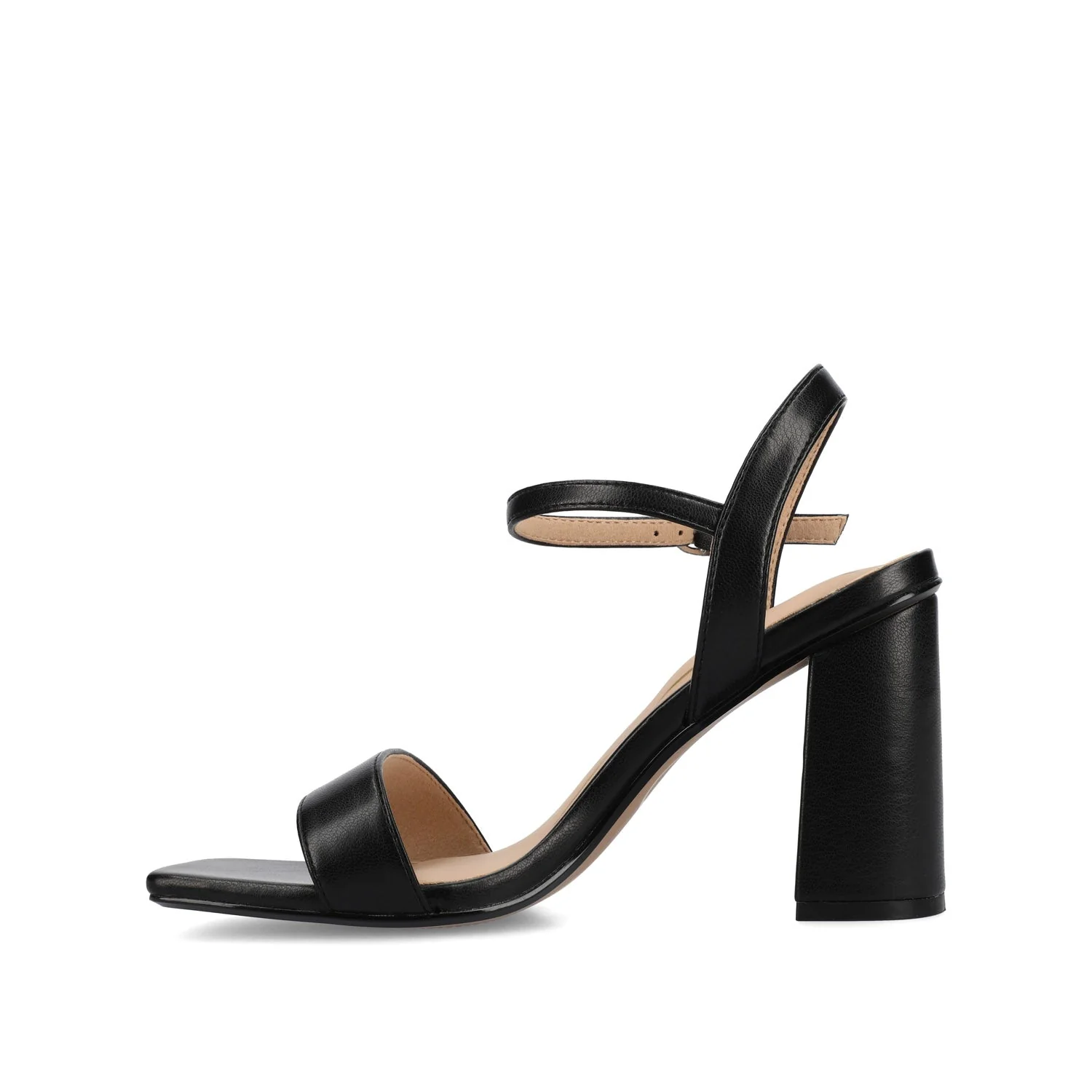 TIVONA STATMENT STRAPPY BLOCK HEELS IN WIDE - Black PU - Image 3