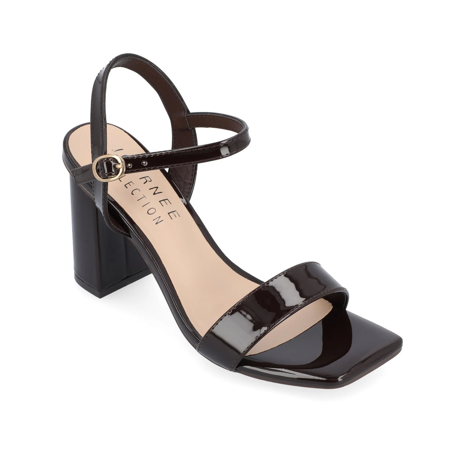 TIVONA STATMENT STRAPPY BLOCK HEELS IN WIDE - Dark Brown - Image 2