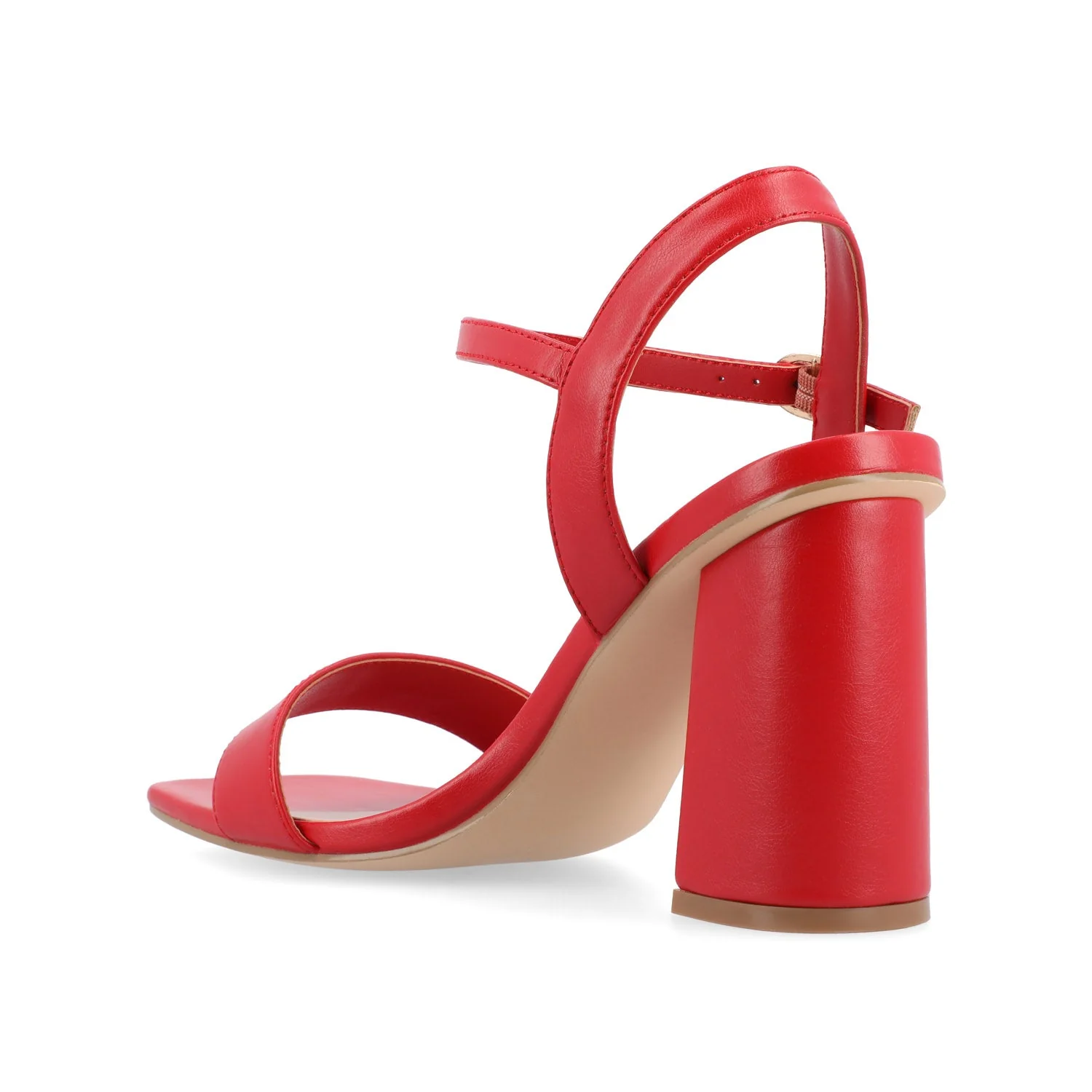TIVONA STATMENT STRAPPY BLOCK HEELS IN WIDE - Red - Image 4