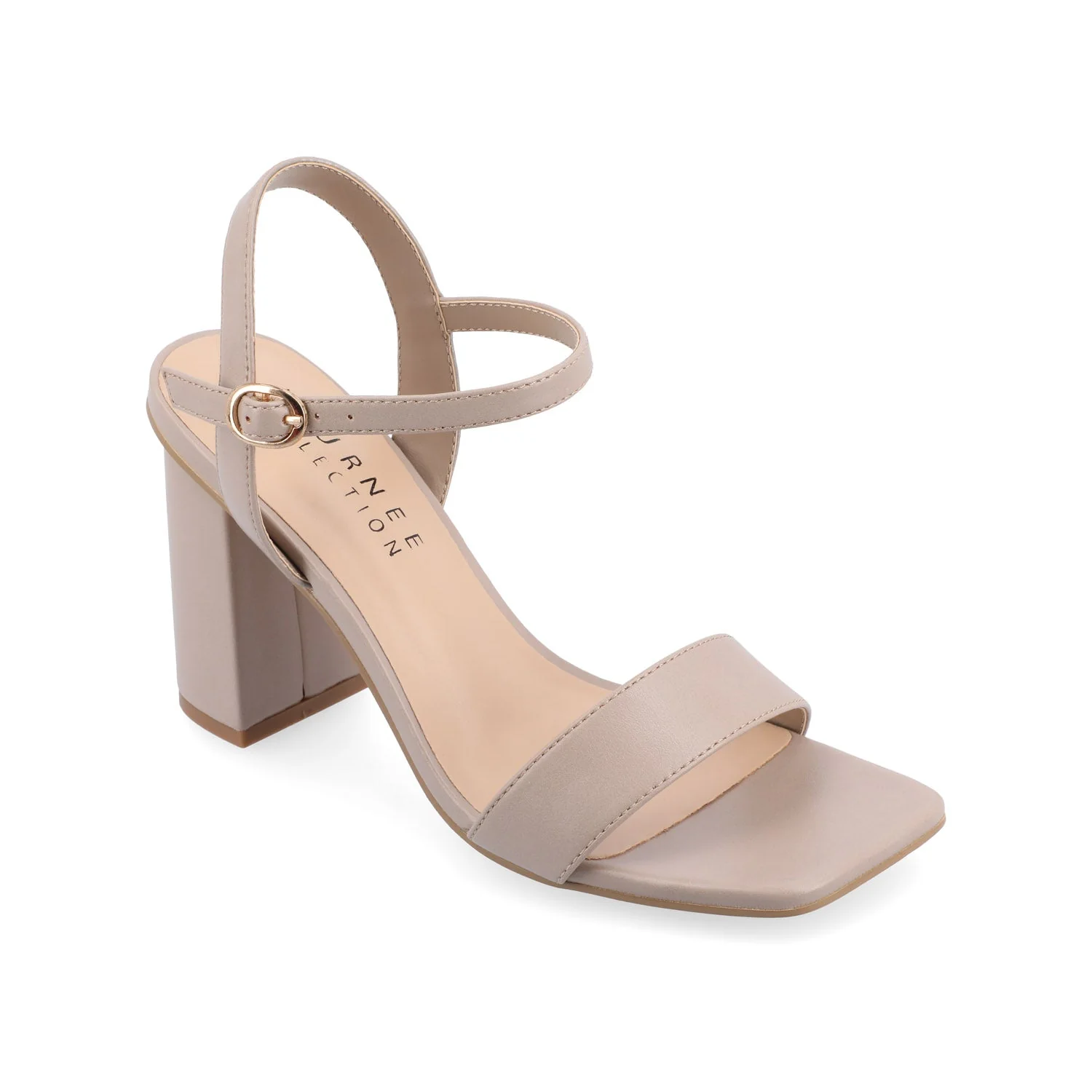 TIVONA STATMENT STRAPPY BLOCK HEELS IN WIDE - Taupe - Image 2