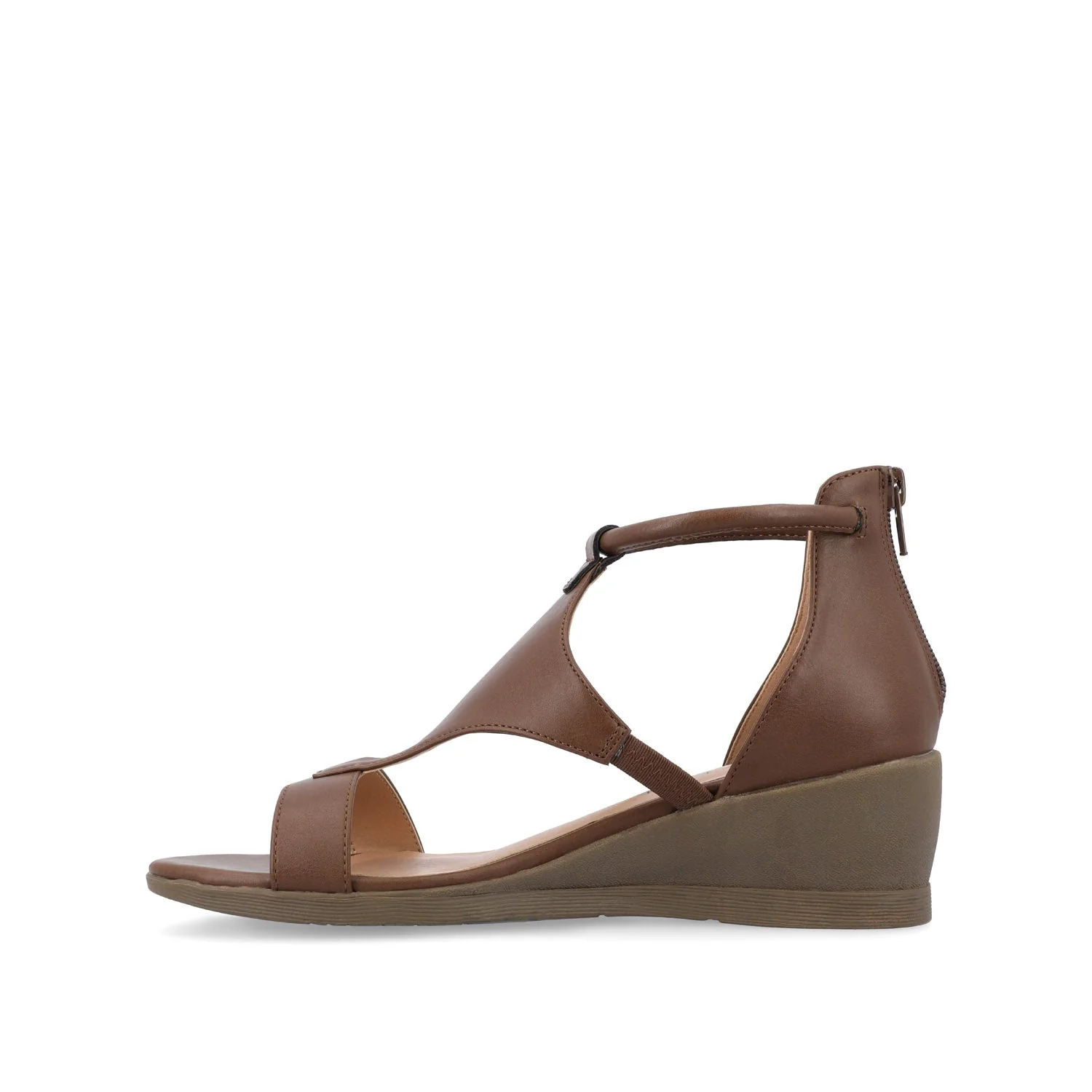 TRAYLE GLADIATOR SANDALS IN VEGAN LEATHER - Brown PU - Image 3