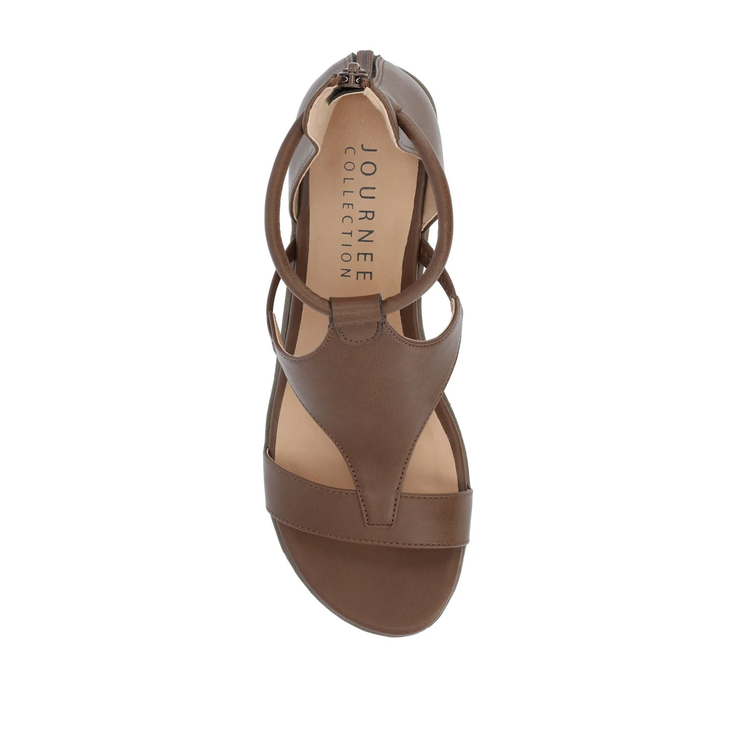 TRAYLE GLADIATOR SANDALS IN VEGAN LEATHER - Brown PU - Image 6