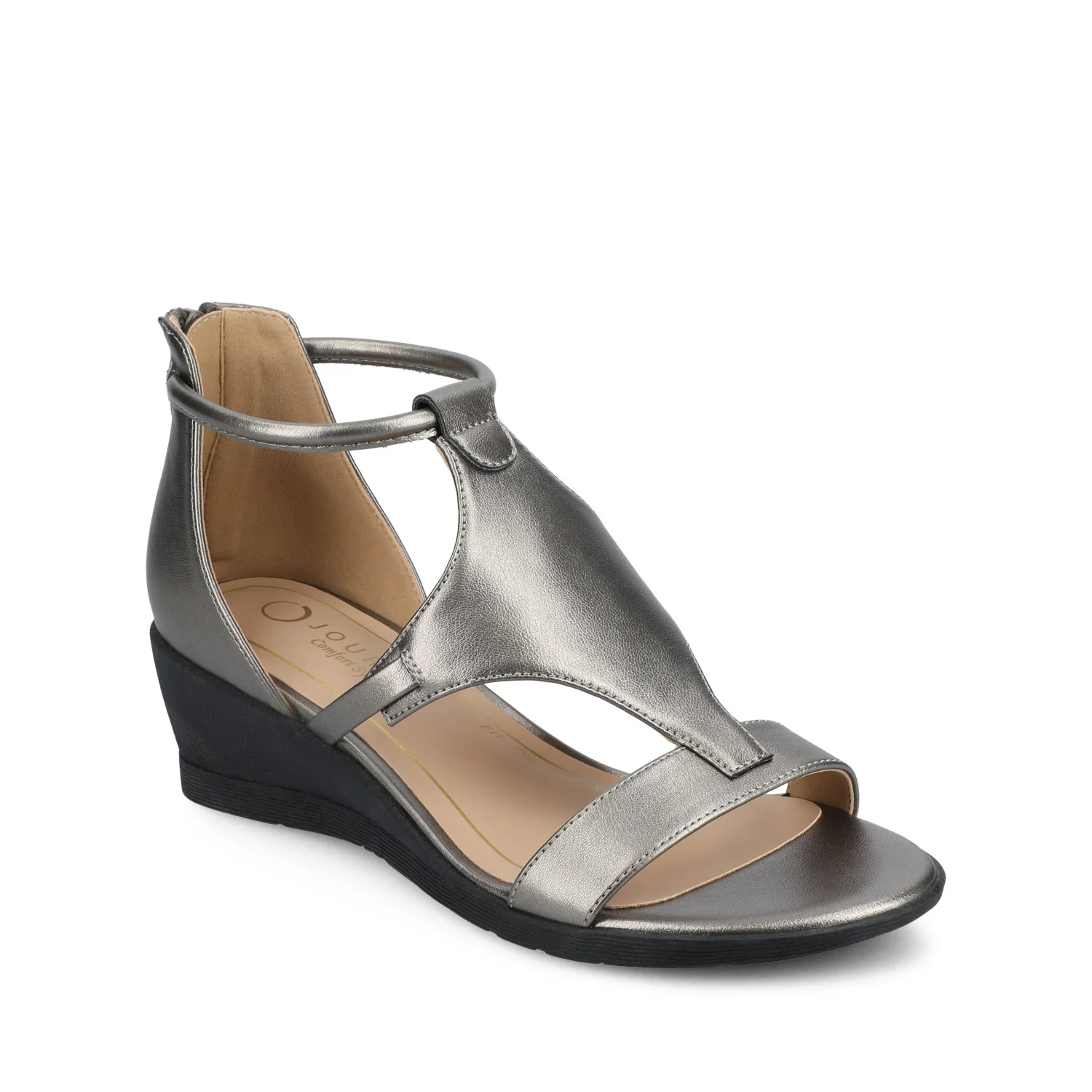 TRAYLE GLADIATOR SANDALS IN VEGAN LEATHER - Pewter - Image 2