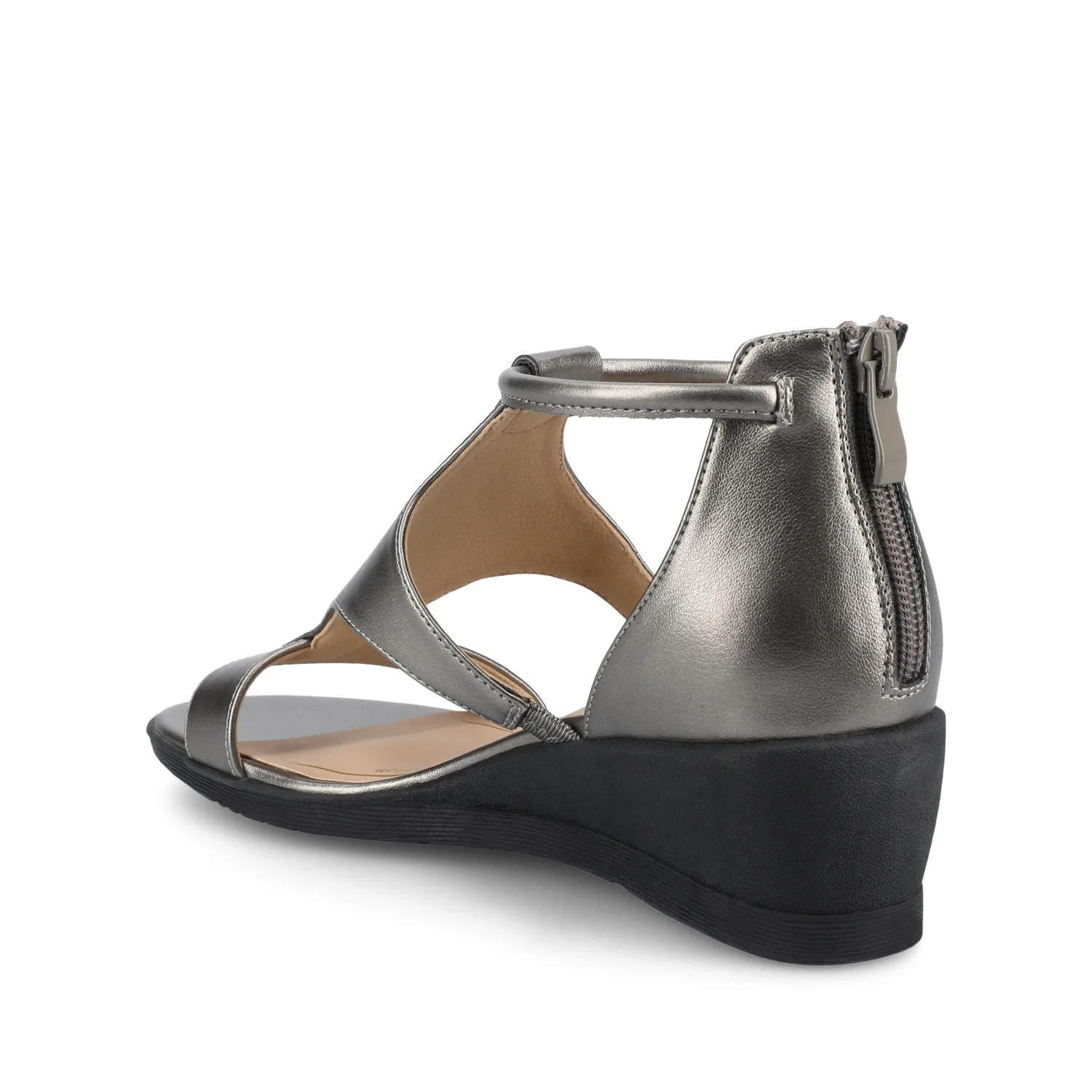 TRAYLE GLADIATOR SANDALS IN VEGAN LEATHER - Pewter - Image 3