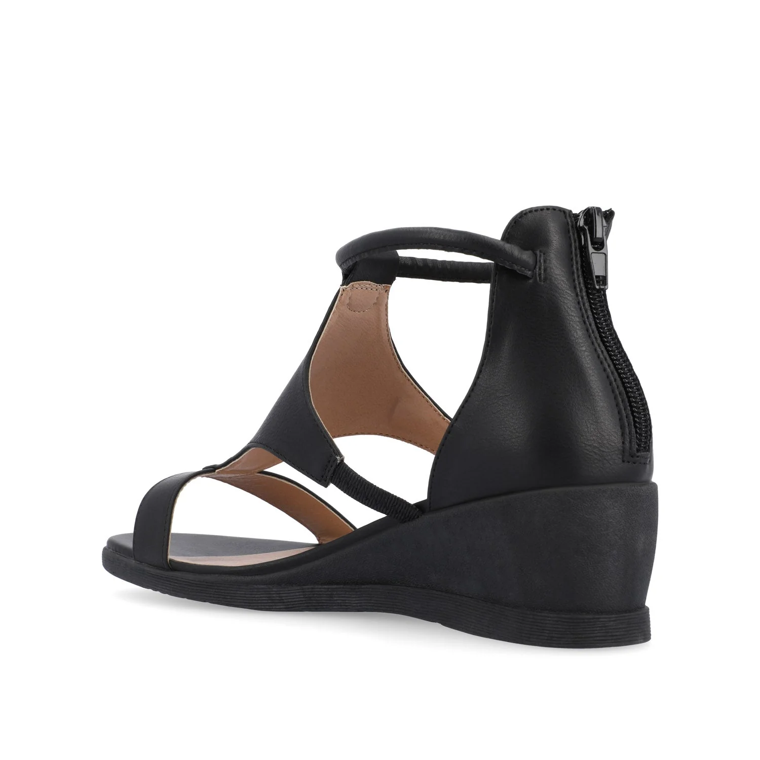 TRAYLE WEDGE GLADIATOR SANDALS IN WIDE - Black PU - Image 4