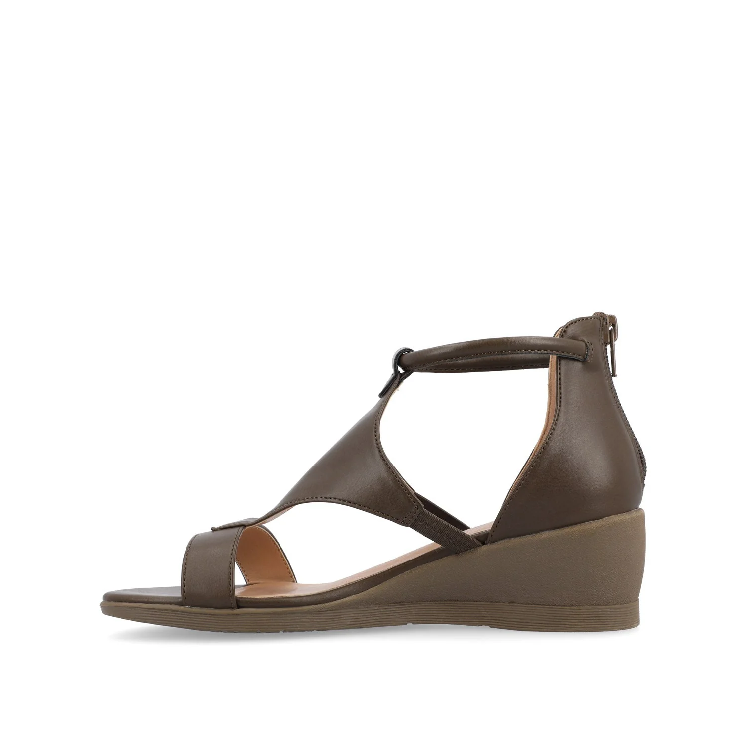 TRAYLE WEDGE GLADIATOR SANDALS IN WIDE - Green PU - Image 3