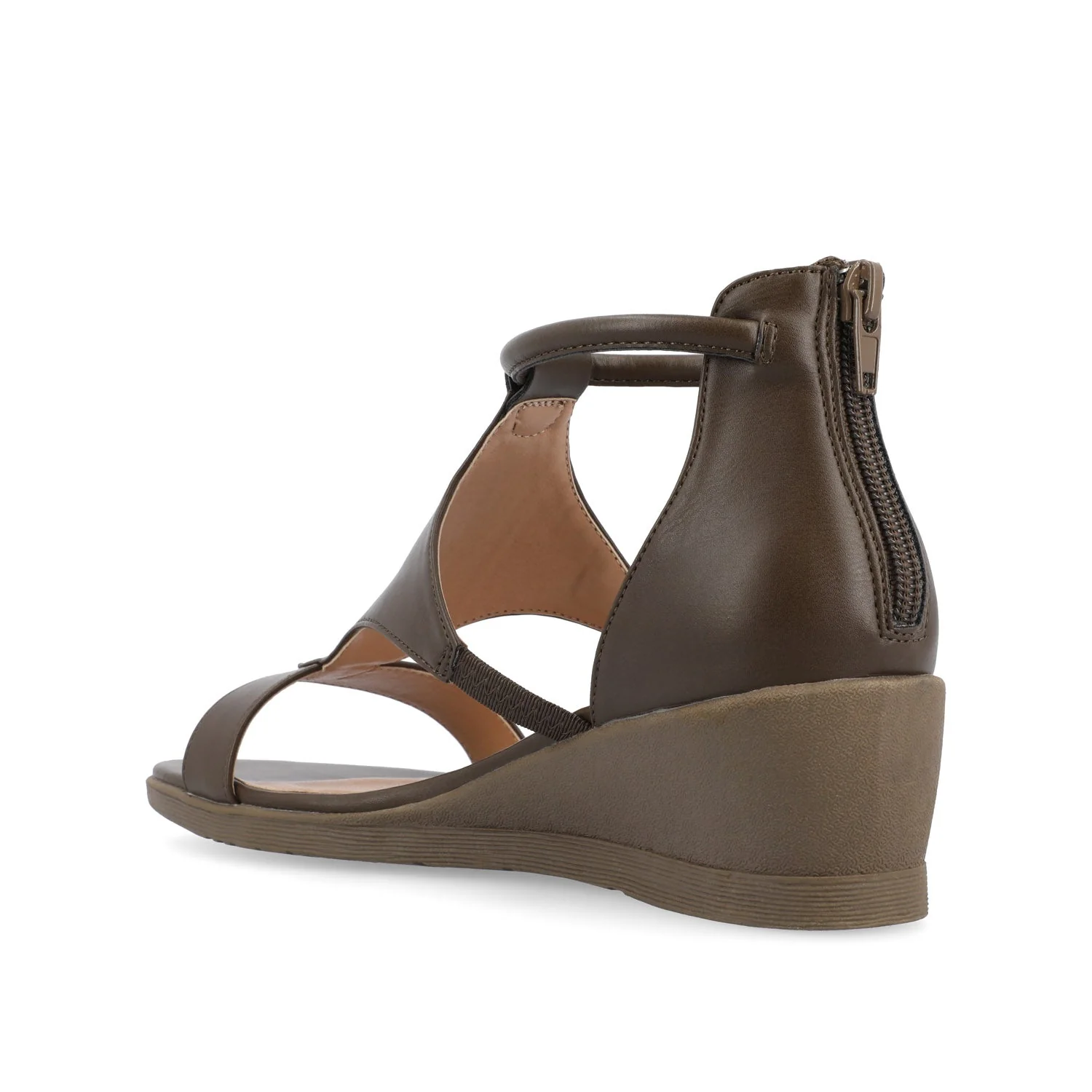 TRAYLE WEDGE GLADIATOR SANDALS IN WIDE - Green PU - Image 4