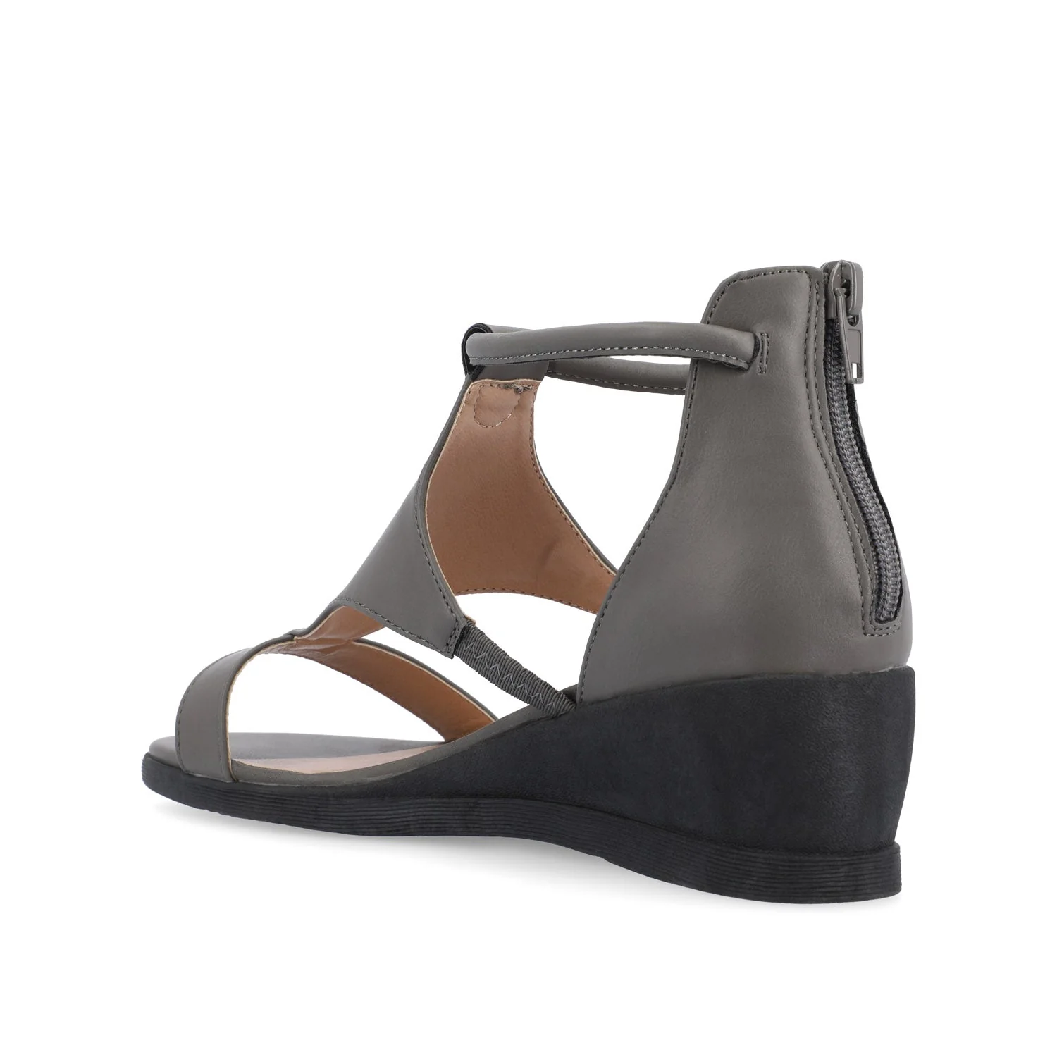 TRAYLE WEDGE GLADIATOR SANDALS IN WIDE - Grey PU - Image 4