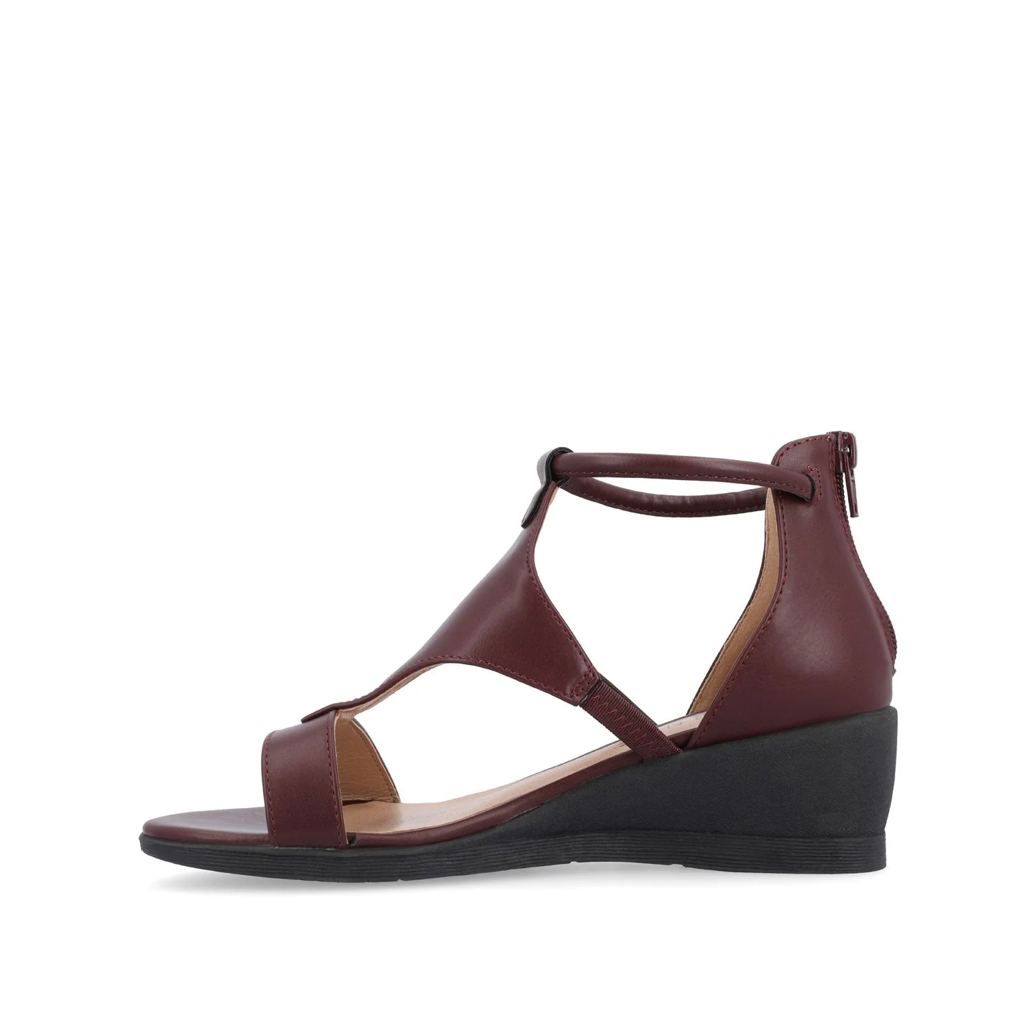 TRAYLE WEDGE GLADIATOR SANDALS IN WIDE - Wine PU - Image 3