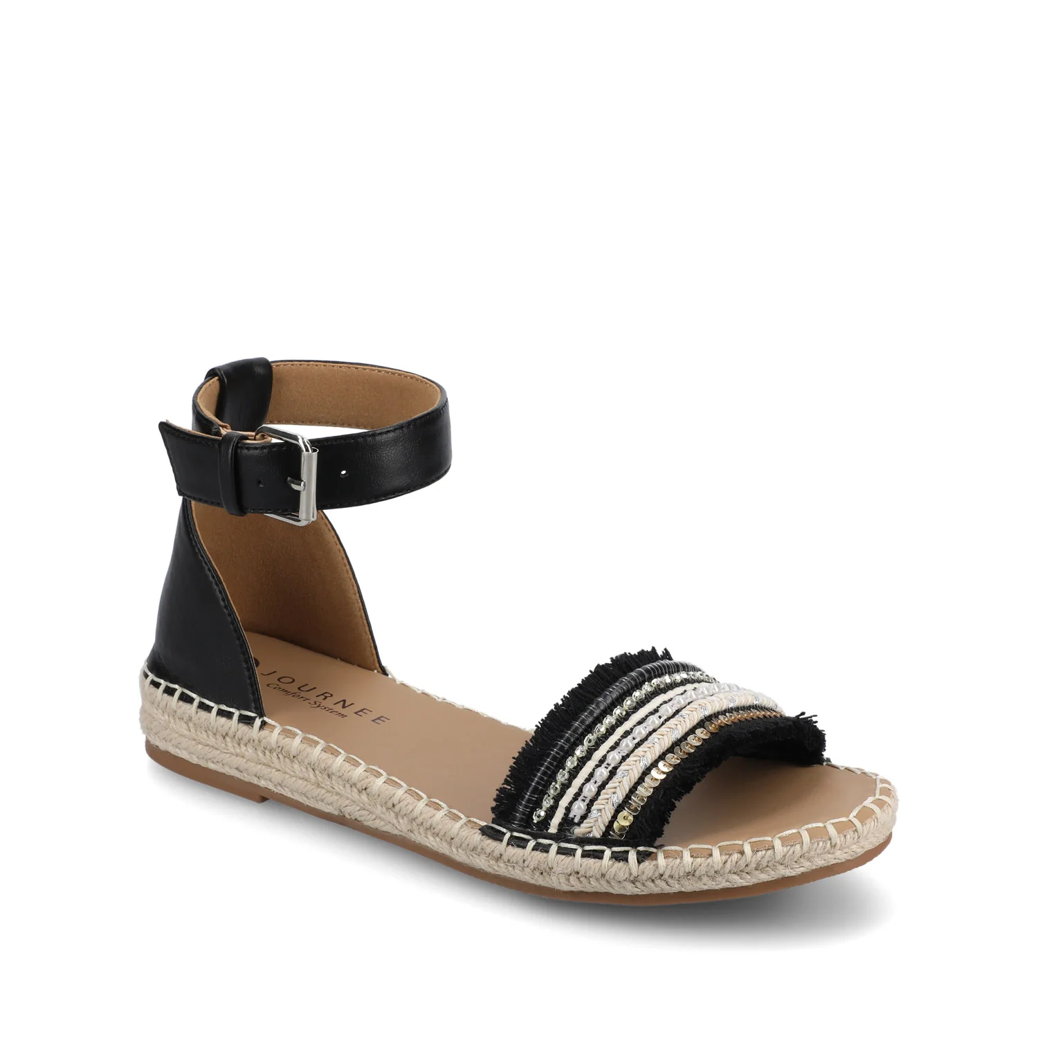 TRISTEEN ESPADRILLE SANDALS IN FABRIC - Black/Beading - Image 2