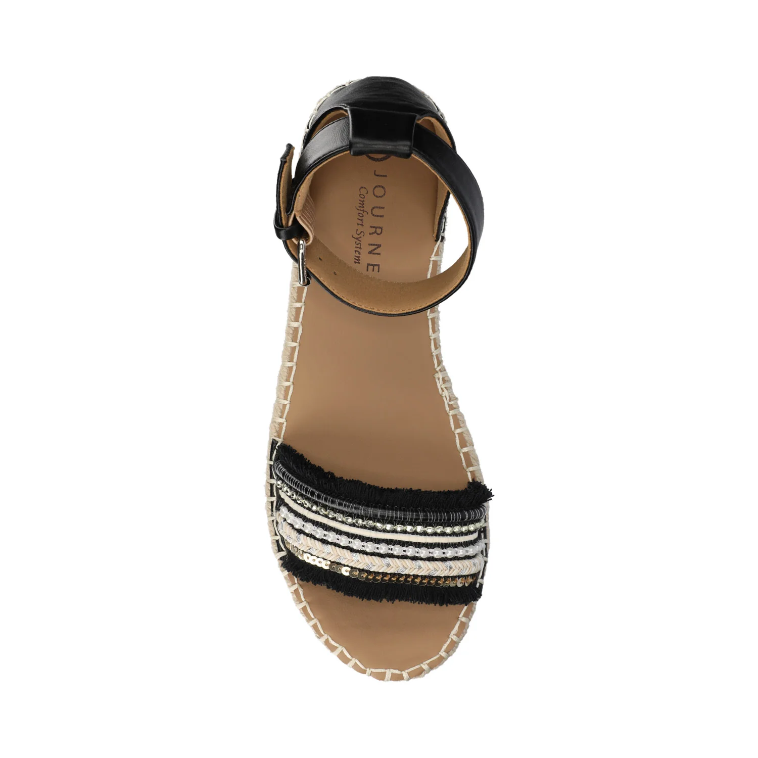 TRISTEEN ESPADRILLE SANDALS IN FABRIC - Black/Beading - Image 4