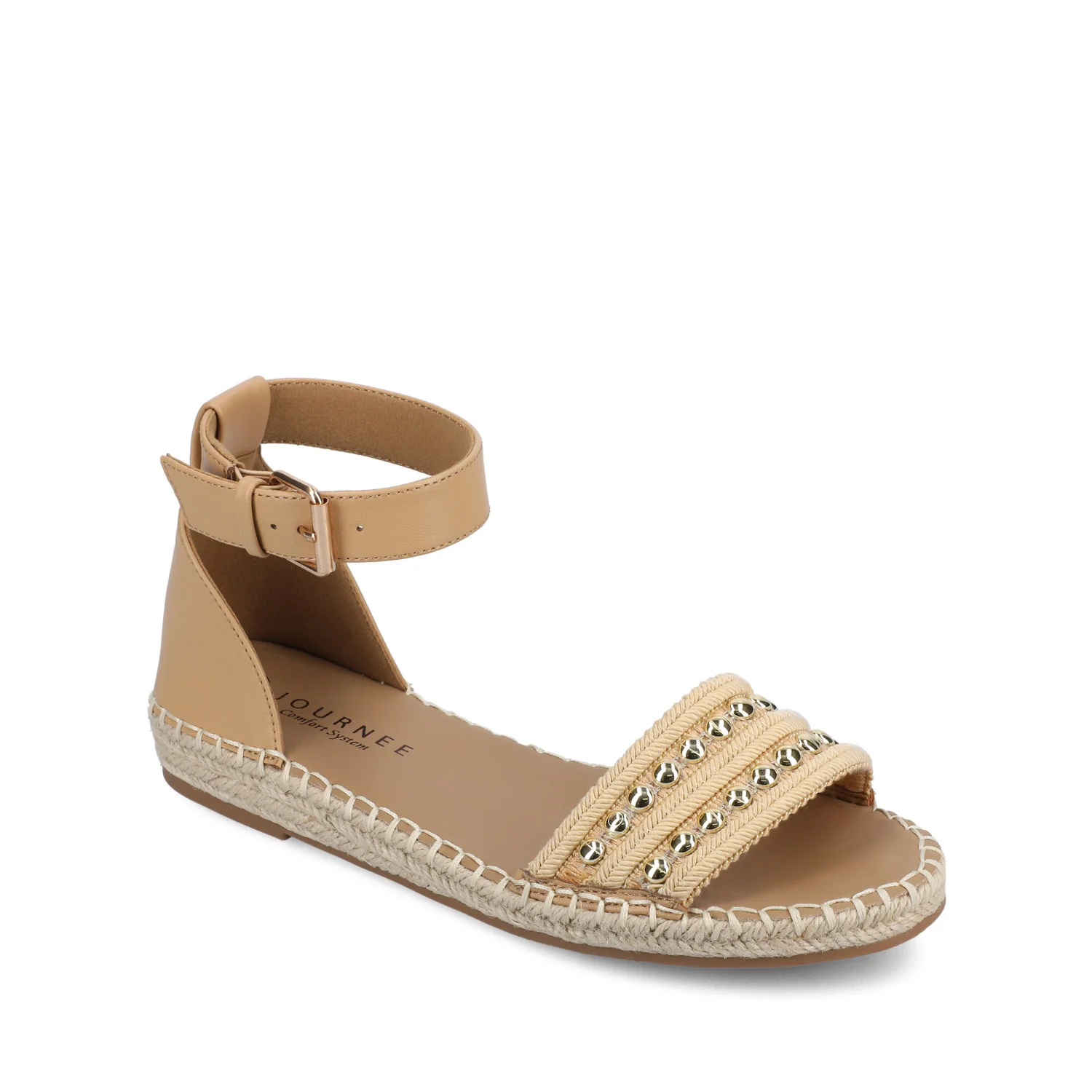 TRISTEEN ESPADRILLE SANDALS IN FABRIC - Tan/Beading - Image 2