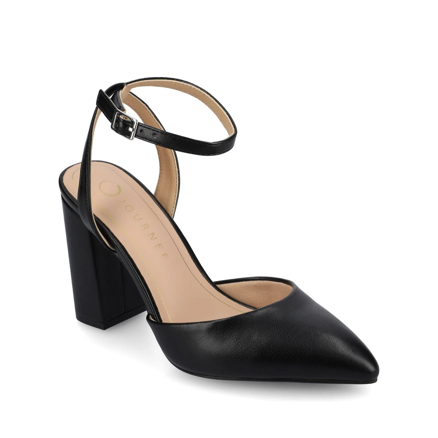 TYYRA BLOCK HEELS IN FAUX SUEDE - Black PU - Image 2